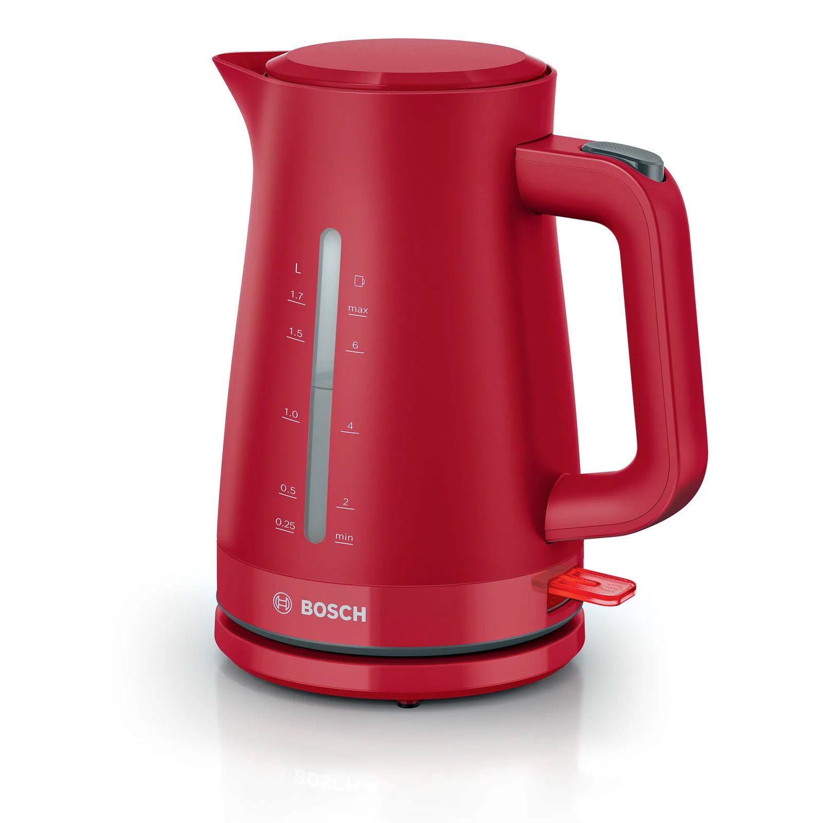 BOSCH Wasserkocher TWK3M124, Leicht ablesbare Wasserstandsanzeige auf beiden Seiten