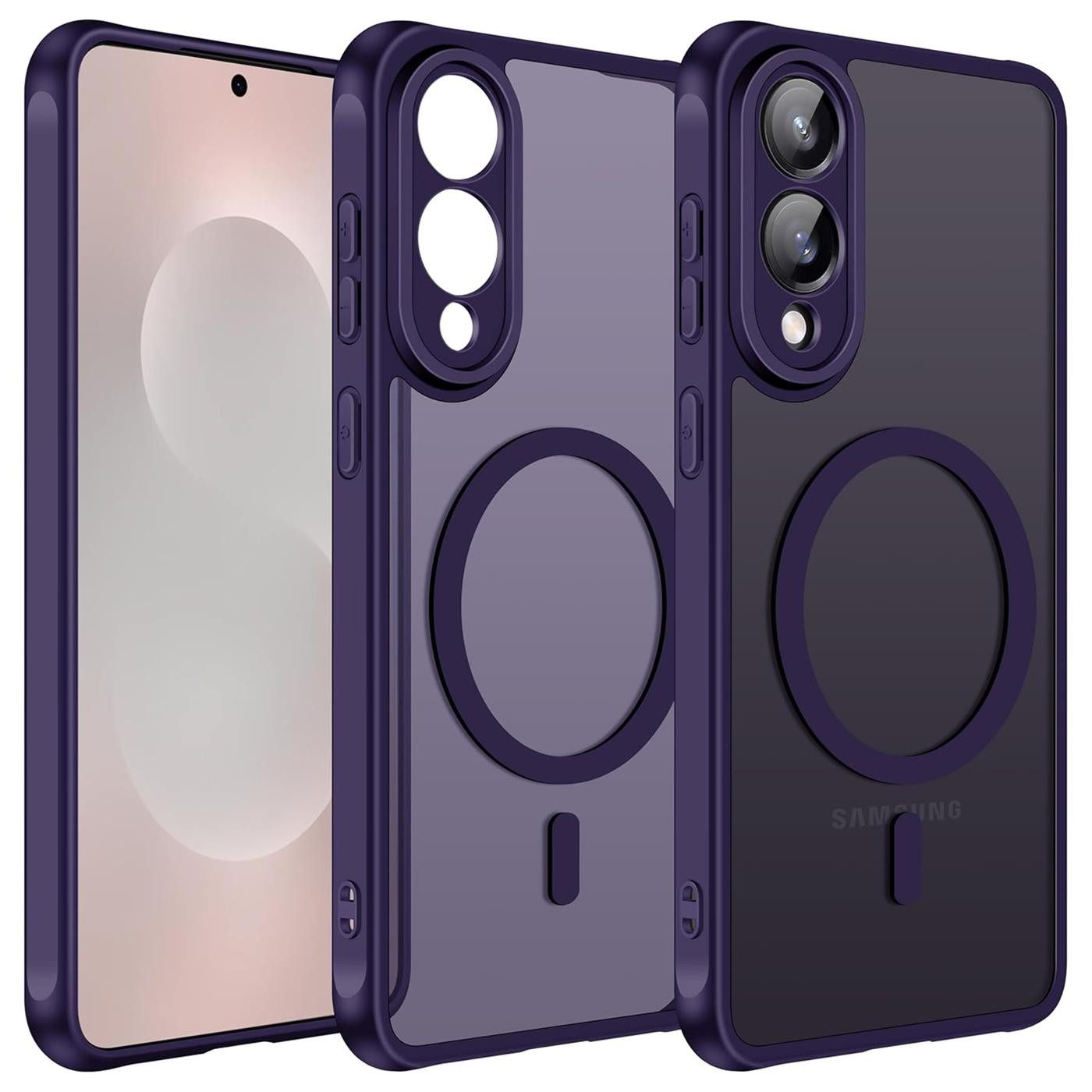 CoolGadget Handyhülle Magnet-Hülle für Samsung Galaxy S25 Edge Schutzhülle magnetisch 6,7 Zoll, Hülle Matt Stoßfest kompatibel mit QI-Laden Zubehör Kameraschutz Case