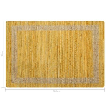 Teppich Handgefertigt Jute Gelb 120x180 cm, furnicato, Rechteckig