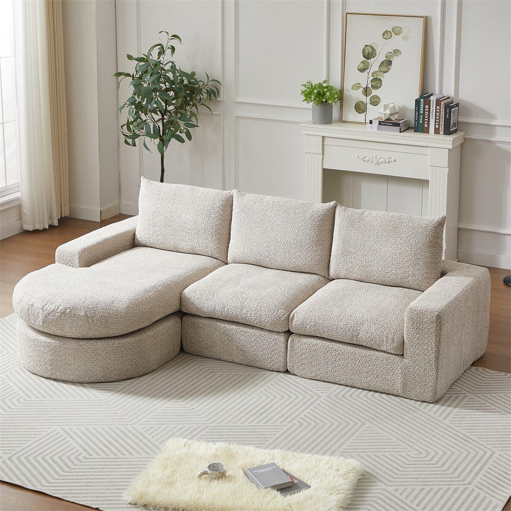 MODFU Sofa Modulares Chenille-Sofa mit Nackenkissen, günstig online kaufen