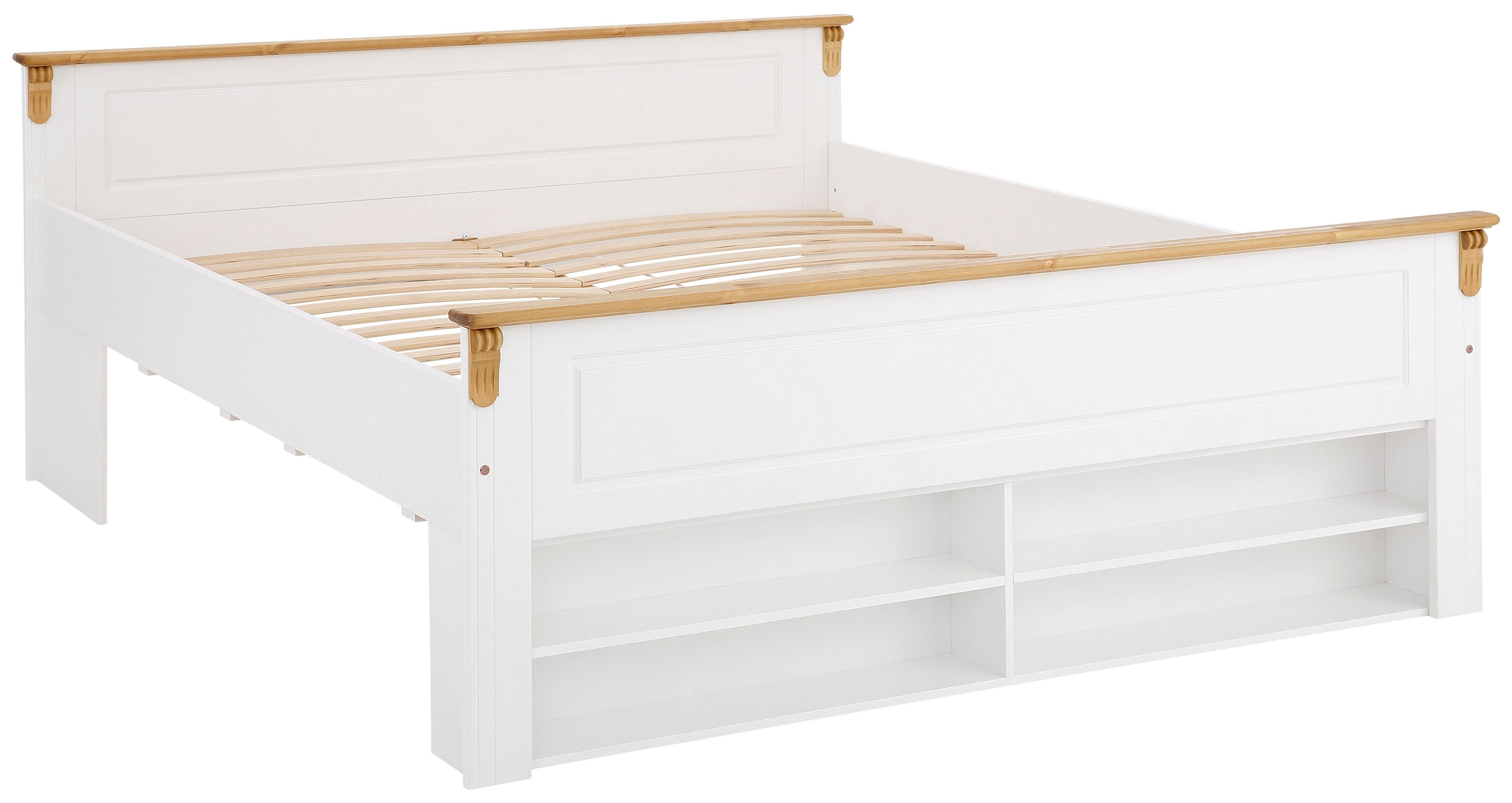 OTTO home Massivholzbett Tessin, Stauraumbett, Landhausstil, Schubladen optional, rustikal (Breite/Belastbarkeit 180cm/220 KG, 140cm/180 KG), zertifizierte Kief – Bild 3 von 5
