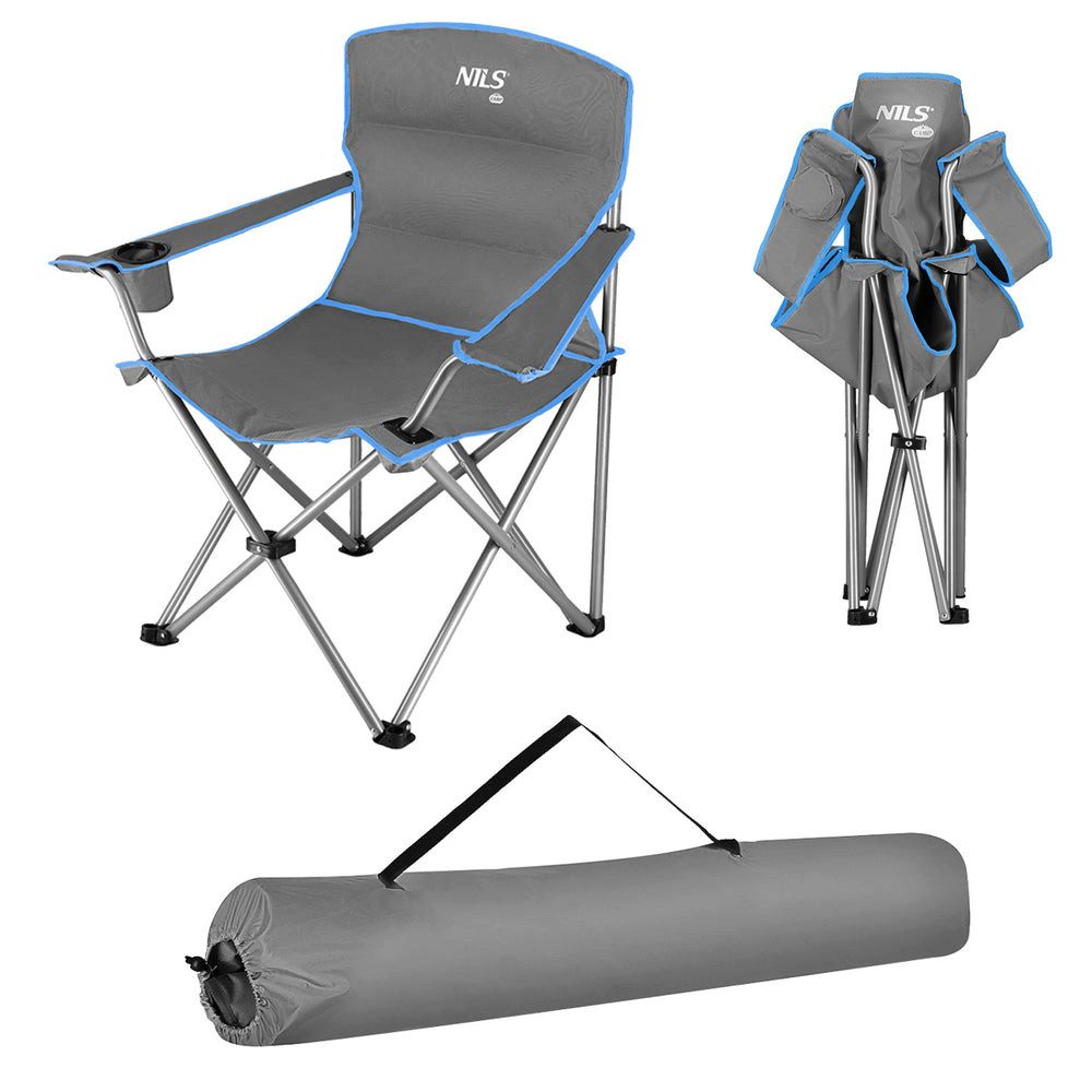 NILS CAMP Angelstuhl Campingstuhl Angelsitz (1 St), robuste 22 mm Stahlprofile sorgen für sicheren Stand