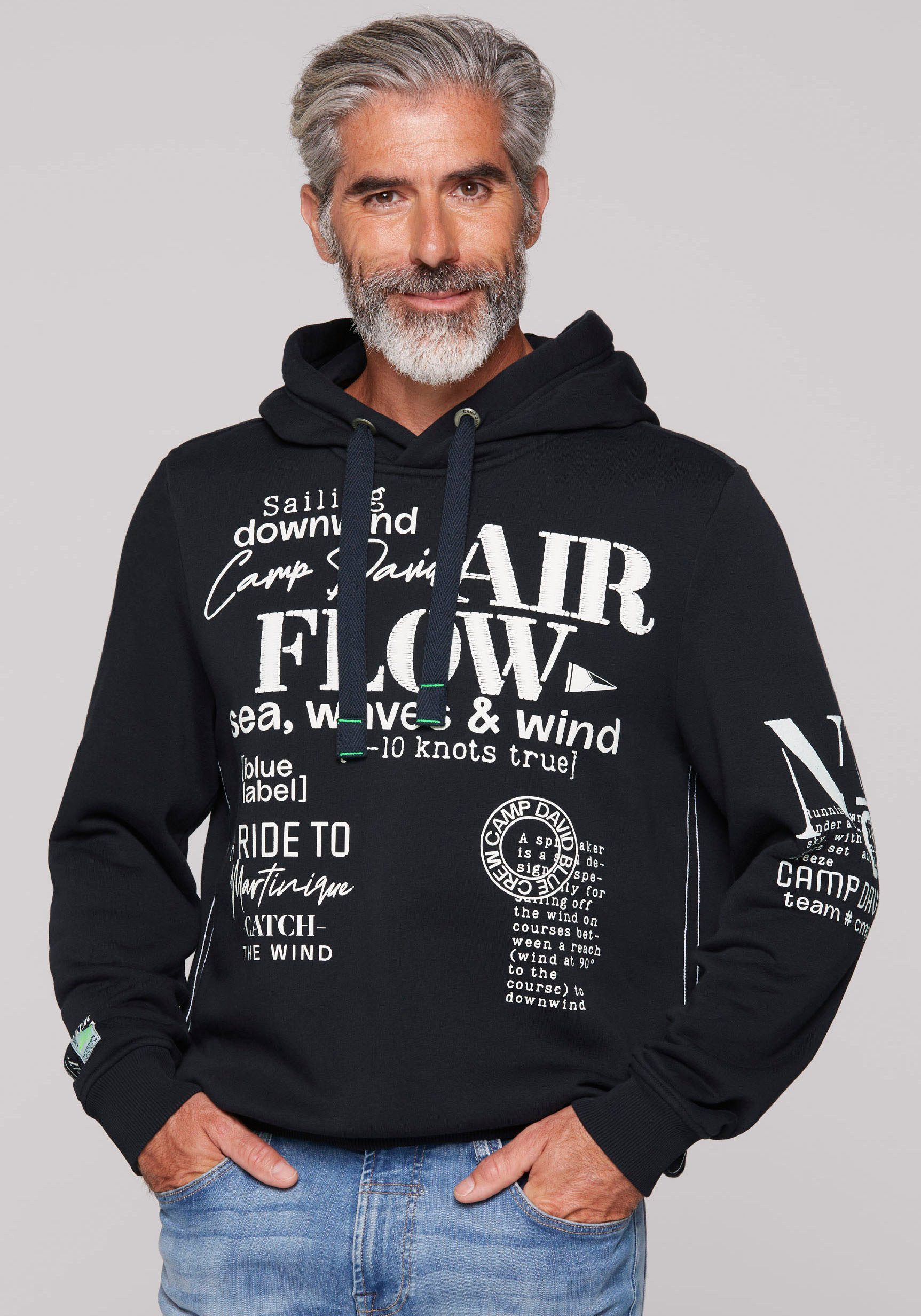 CAMP DAVID Hoodie mit Logo-Prints günstig online kaufen