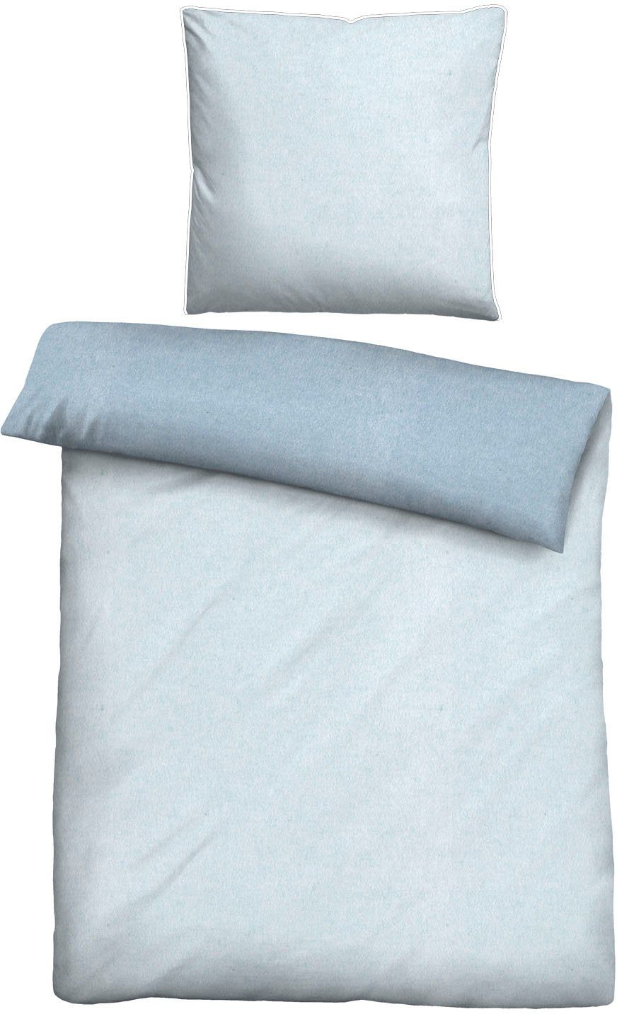 Biberna Wendebettwäsche Hermal, Flanell, 2 teilig, Flanell in Melangeoptik, Winterbettwäsche, Made in Germany. € 49,95