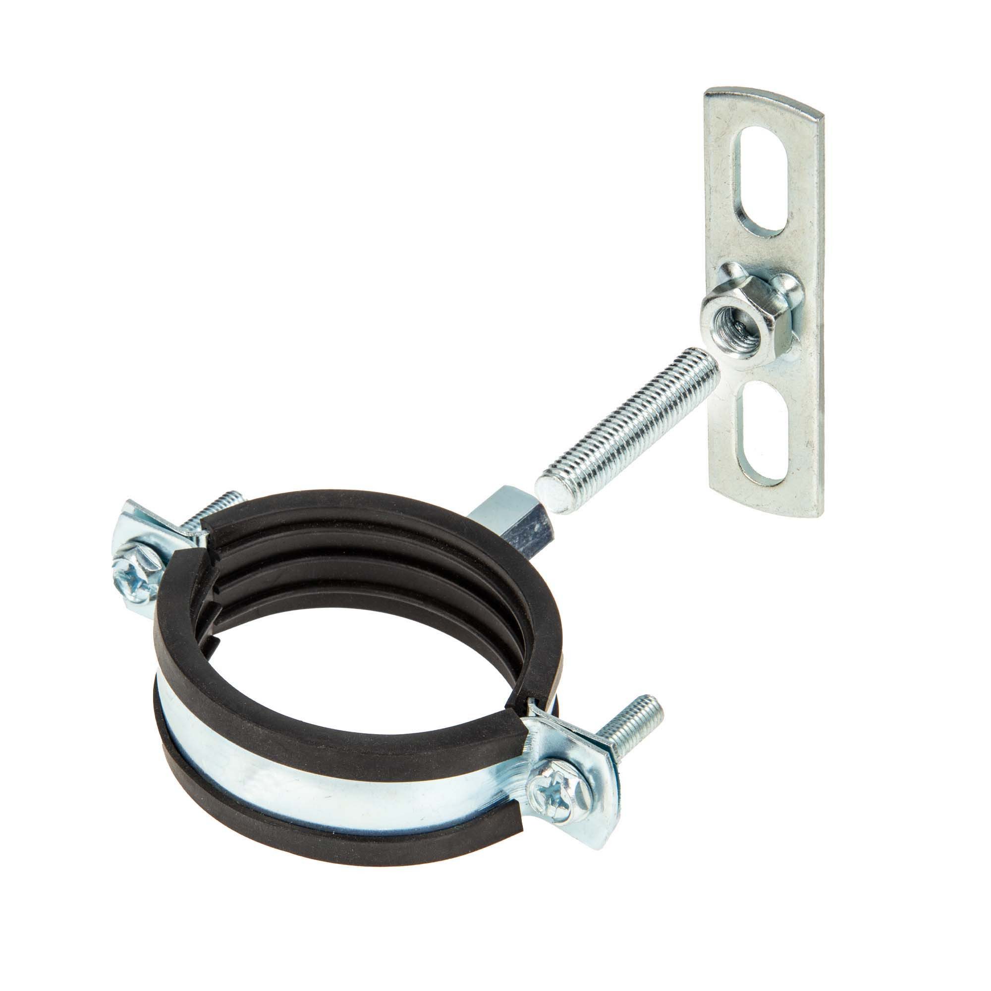 tecuro Rohrschelle Rohrschelle verzinkt, Kombi-Set mit Halterung auf Befestigungsplatte