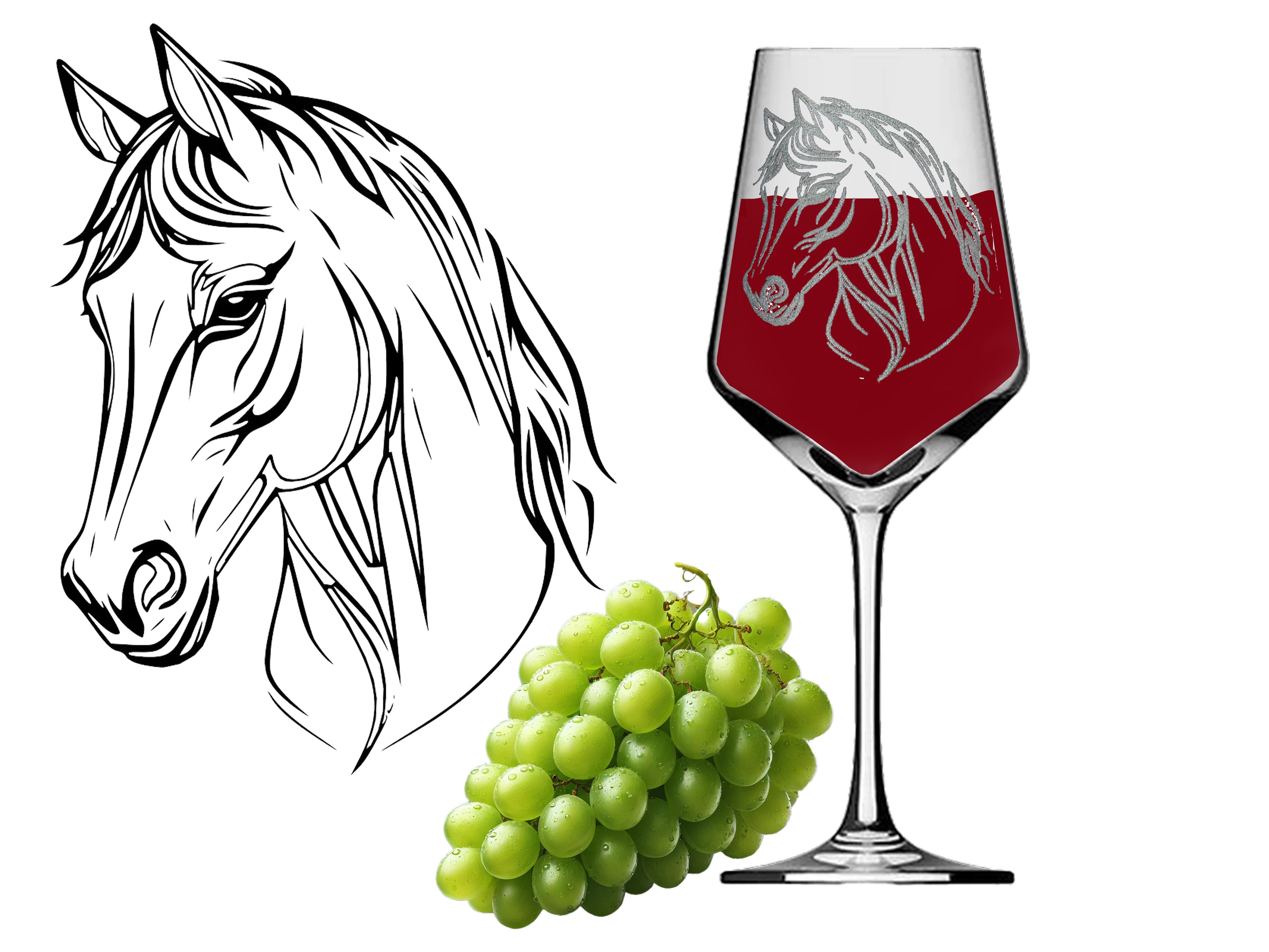 eXODA Weinglas Pferd – "Das Glück der Erde liegt auf dem Rücken der Pferde", 1-tlg., Glas, Atemberaubende Darstellung