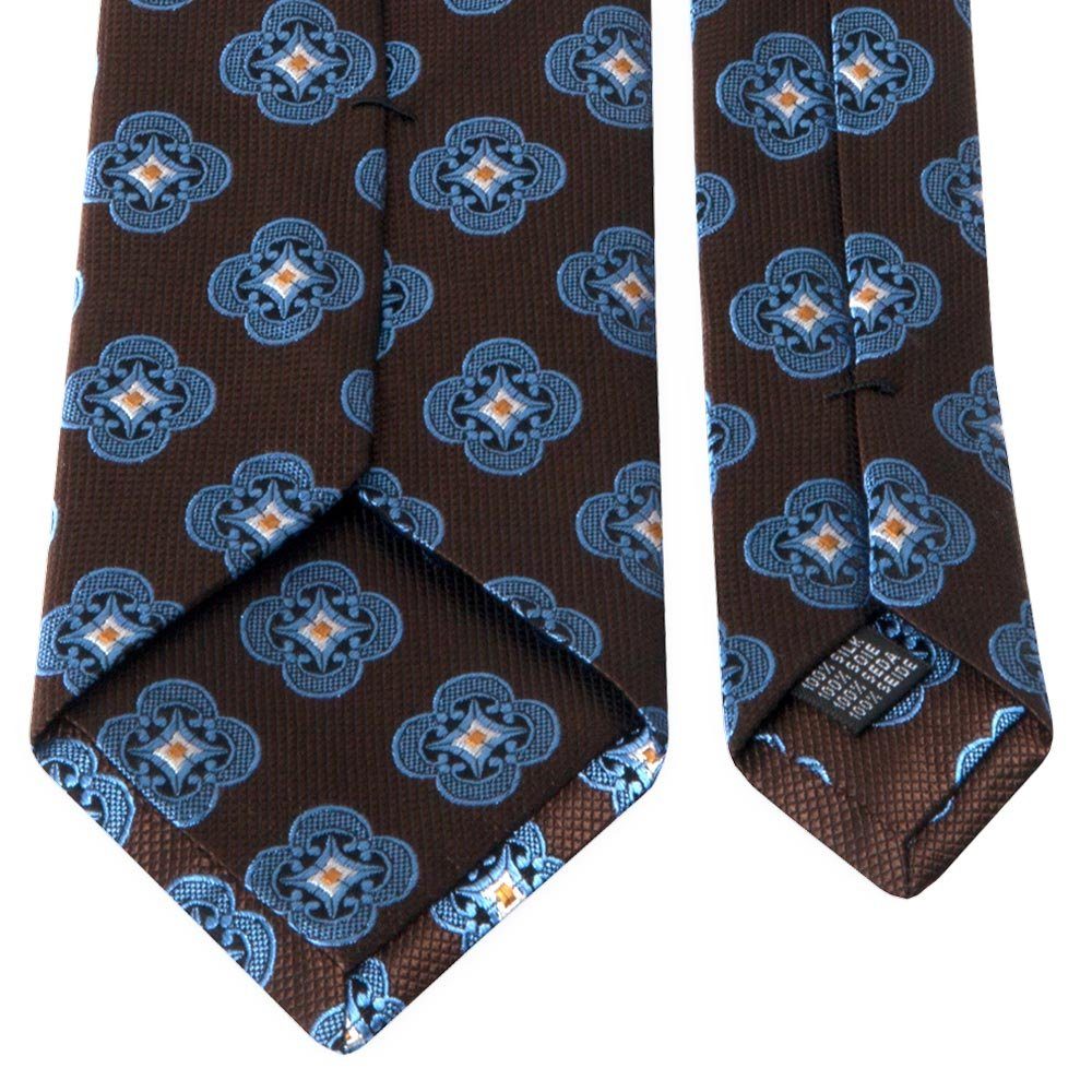 mit geometrischem Muster Seiden-Jacquard Braun Krawatte Breit (8cm) Krawatte BGENTS