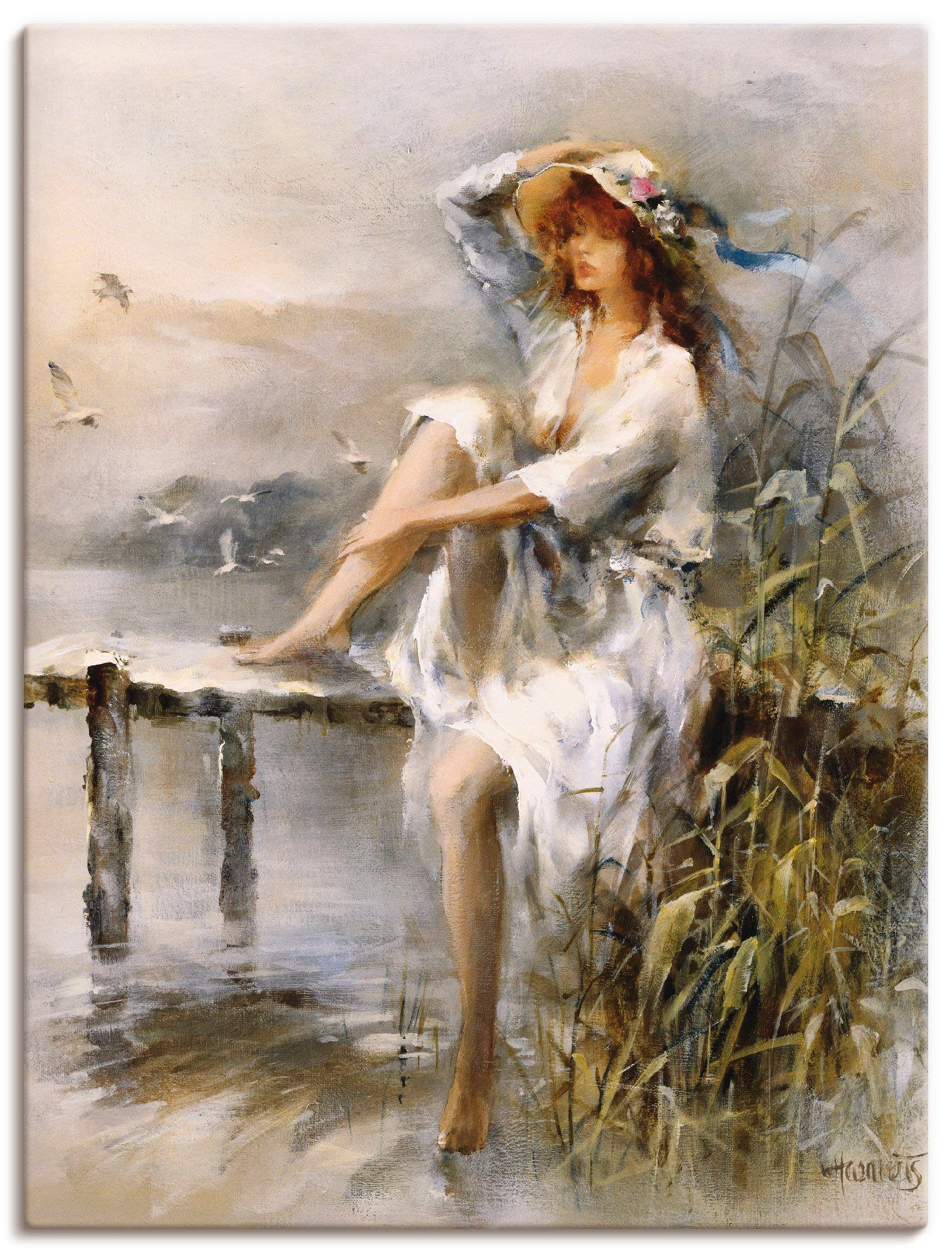 Artland Wandbild Wasserseite, Frau (1 St), als Leinwandbild, Poster in verschied. Größen