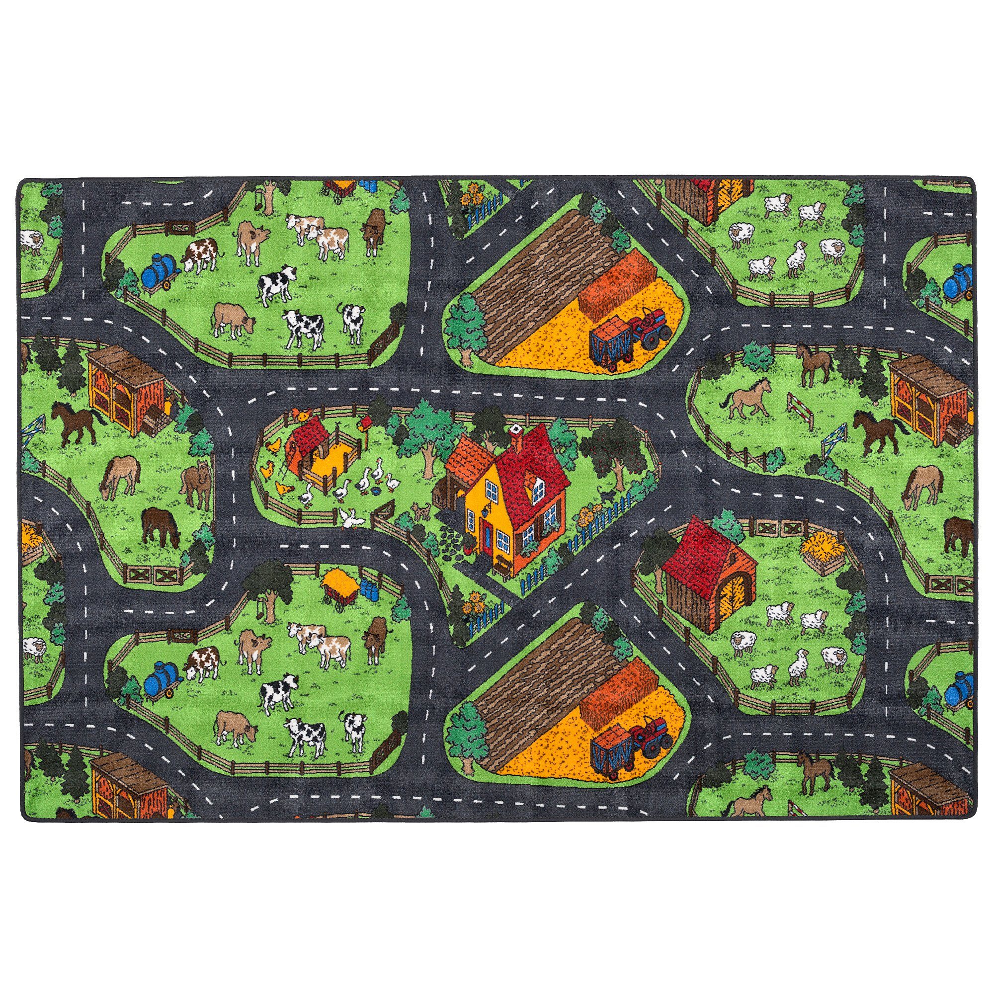 Snapstyle Kinderteppich Kinder Spiel Teppich Bauernhof, günstig online kaufen