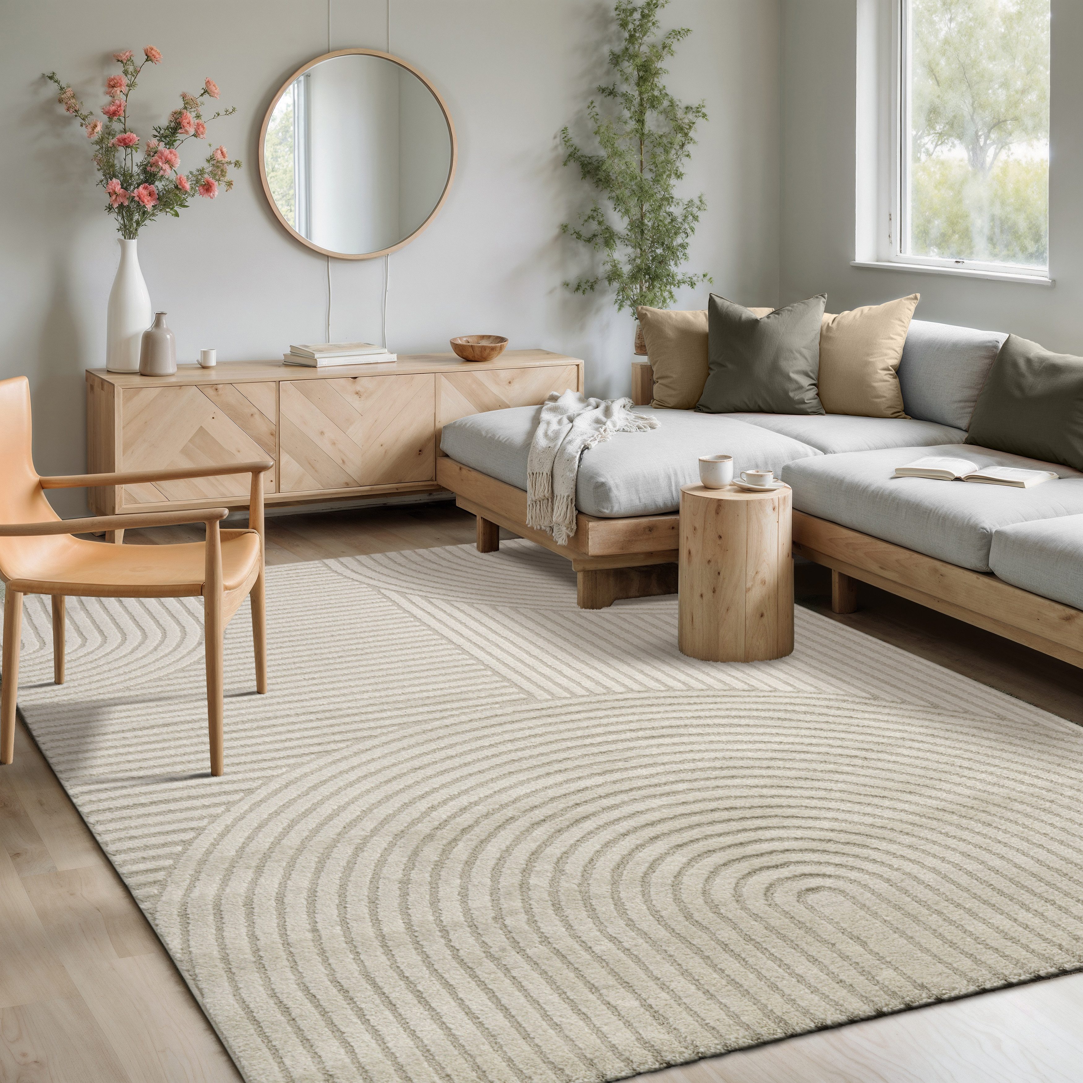 merinos Teppich Elio 6, rechteckig, Höhe: 16 mm, moderner Kurzflor Teppich mit Hoch-Tief-Effekt, 3D Effekt