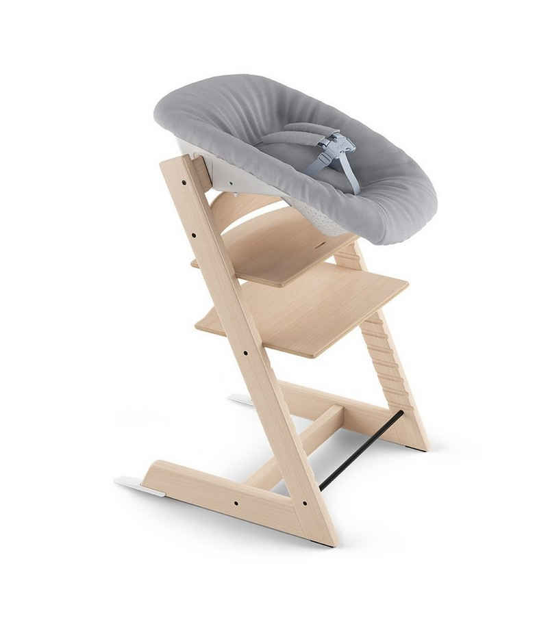 Stokke Hochstuhl Tripp Trapp® Kinderhochstuhl mit Newborn Set, Höhen- und tiefenverstellbare Sitz- und Fußplatten