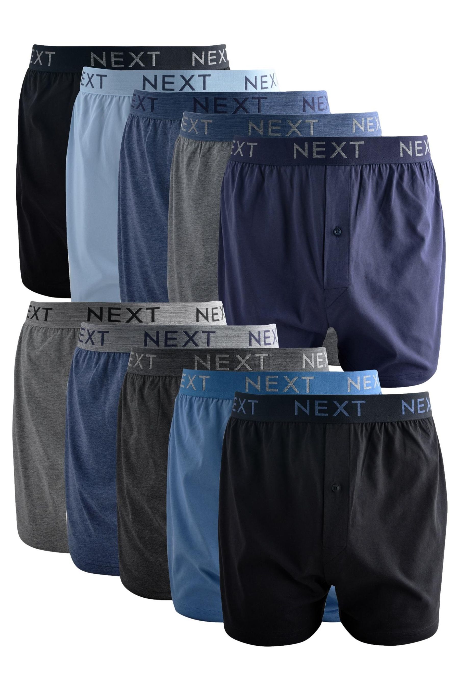 Next Boxershorts Loose Fit Boxershorts aus reiner Baumwolle, (10-St)