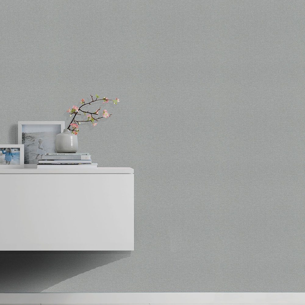 Erismann Vliestapete Einfarbig Textil Optik Modern Meliert Uni Grau 10510-10