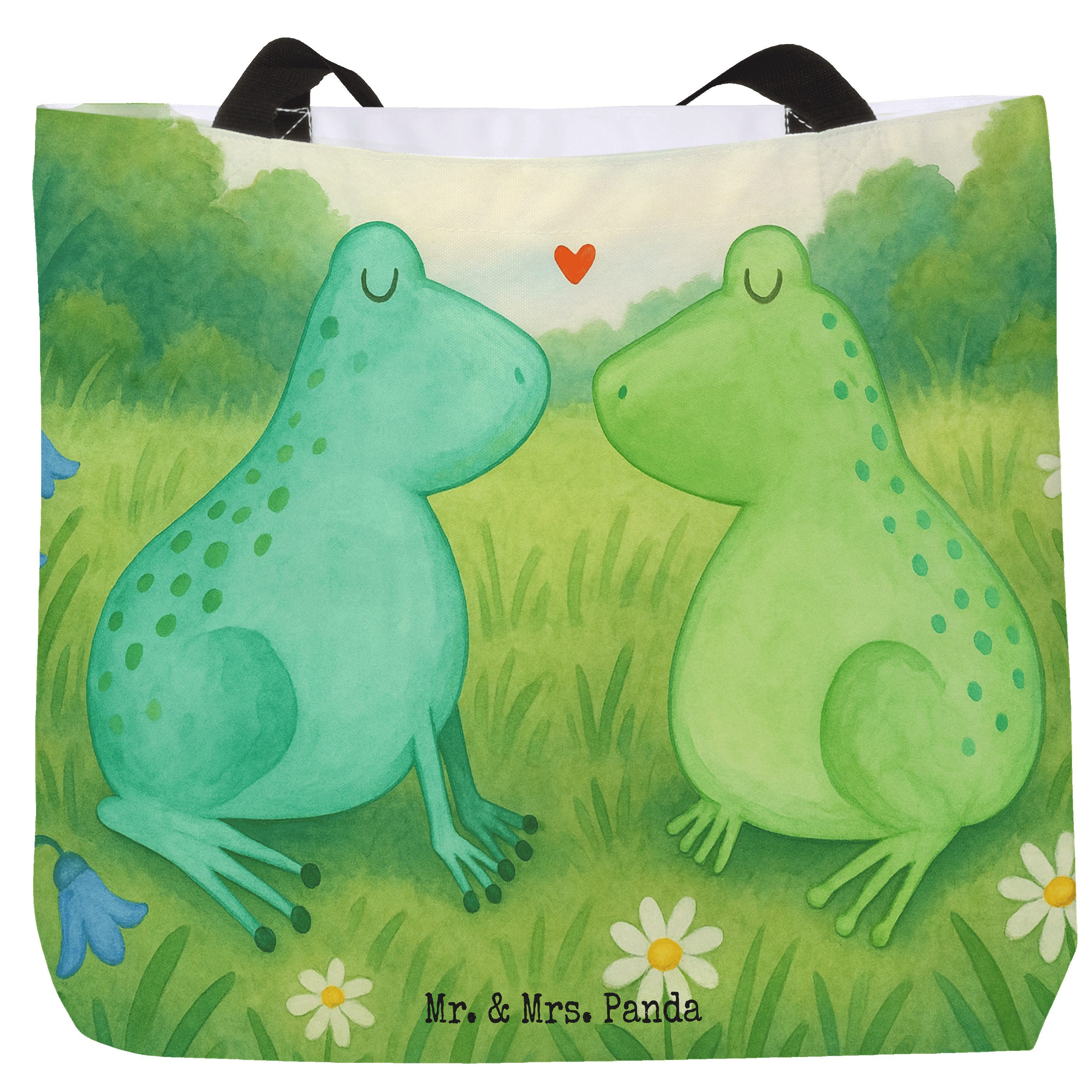 Shopper Frosch Liebe Design, Stoffbeutel, Weiß, Küssen, Hochzeitstag, Strandt