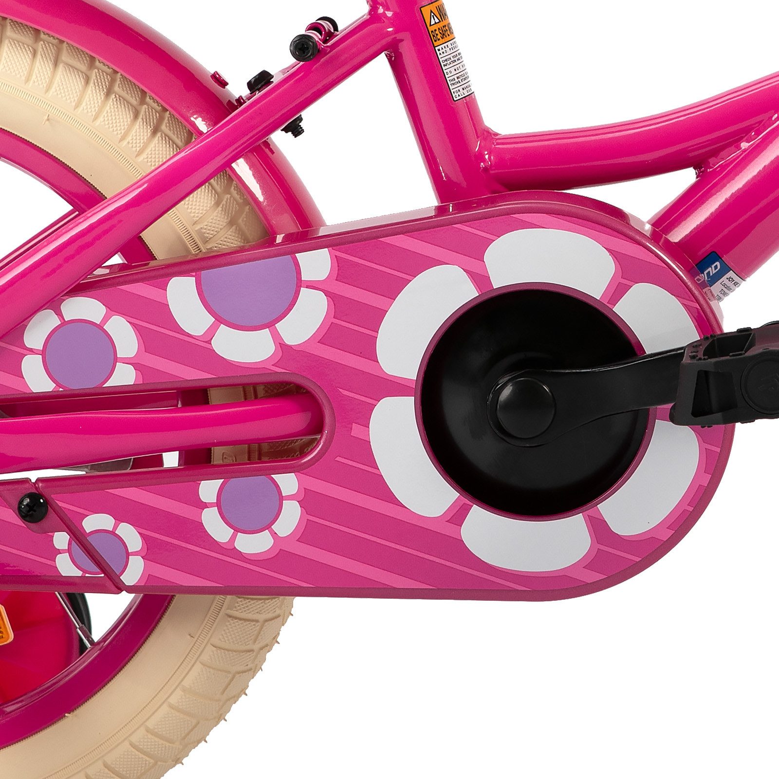 HILAND Kinderfahrrad Petal 12/14/16 Zoll Mädchenfahrrad, Kinderfahrrad für Mädchen, mit Korb und Stützrädern, Kotflügel, Hilfsrad, Fahrradklingel