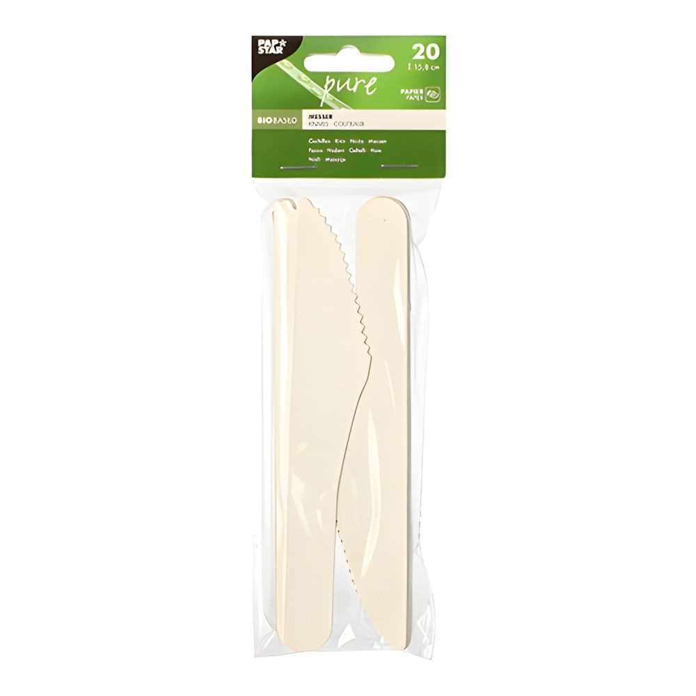 PAPSTAR Einwegmesser Messer, Papier pure 15,8 cm weiss 400 Stk