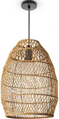 Paco Home Pendelleuchte VIHMO, ohne Leuchtmittel, Rattan Esstisch Pendellampe LED Boho Rustikal Korblampen Küche E27