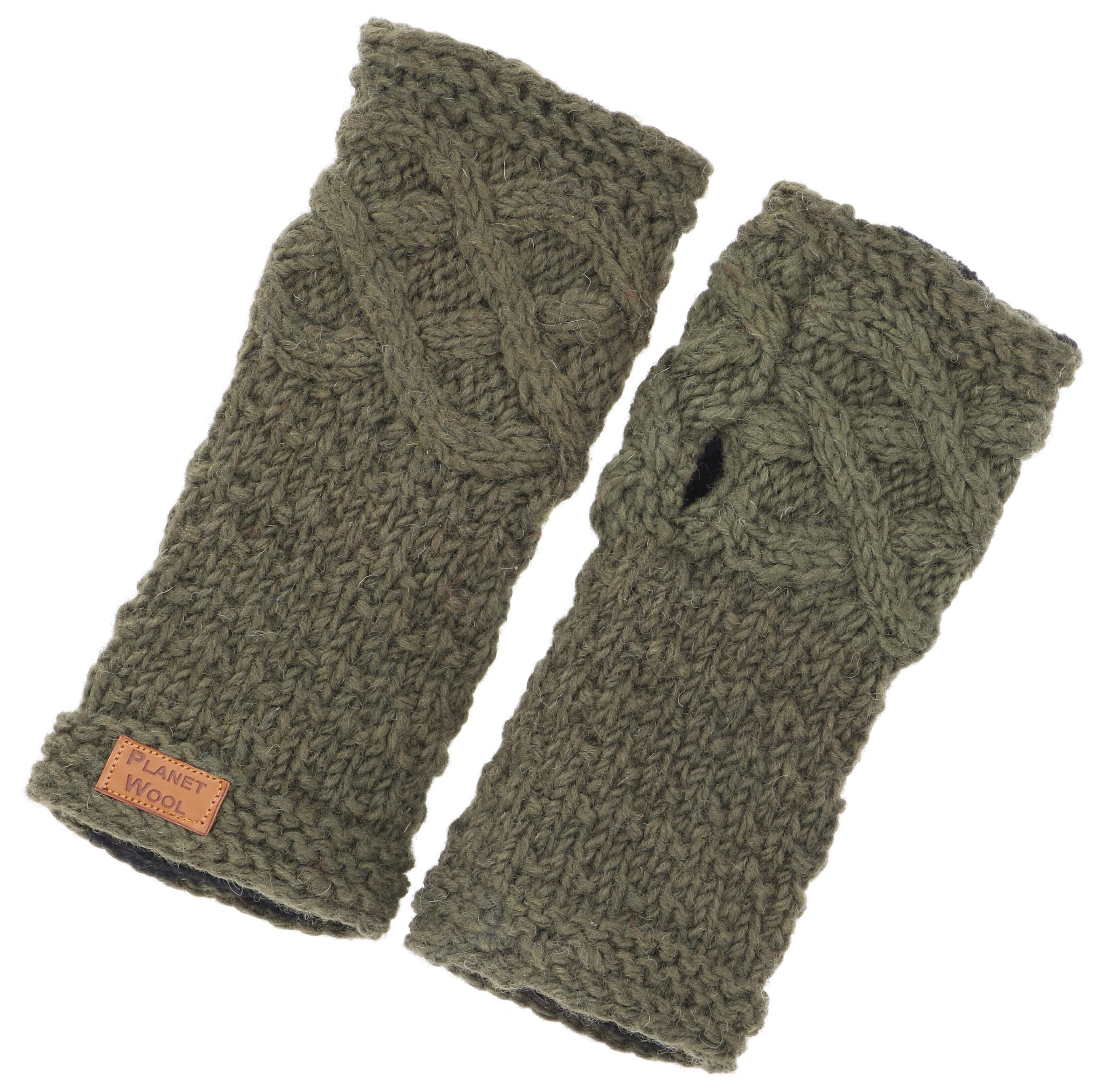 Guru-Shop Strickhandschuhe Handgestrickte Pulswärmer, Handstulpen,.. günstig online kaufen