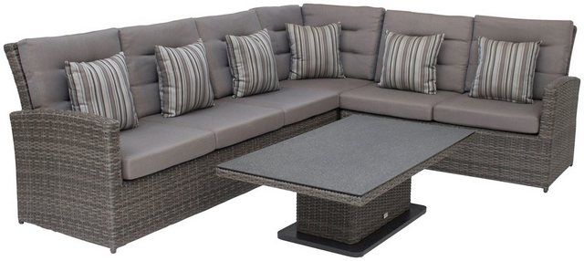 Siena Garden Siena Gartenmöbel-Set Lounge-Gruppe Porto Polyrattan Anthrazit 5-tlg.