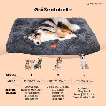 Wahre Tierliebe Tierbett Hundekissen Fluffy - Premium Flauschiges Kuschelbett - waschbar, 100% Polyester, Made in Germany, verschiedene Größen und Farben, waschbarer Bezug