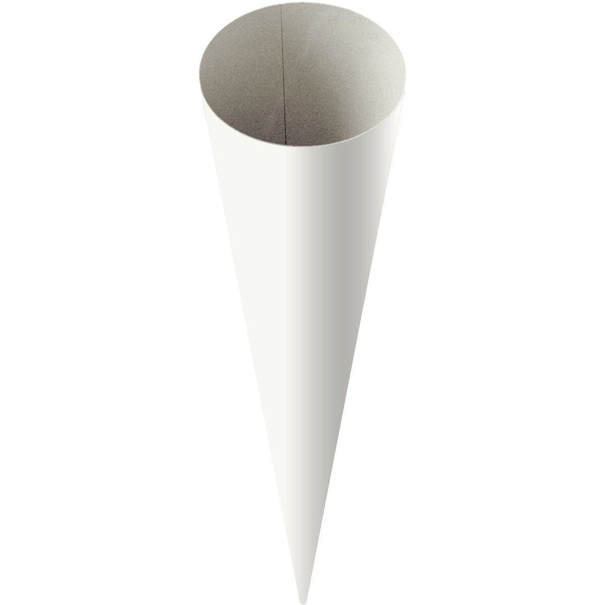 Heyda Schultüte Schultüte Rohling fertig geformte Spitztüte 18x70cm weiß