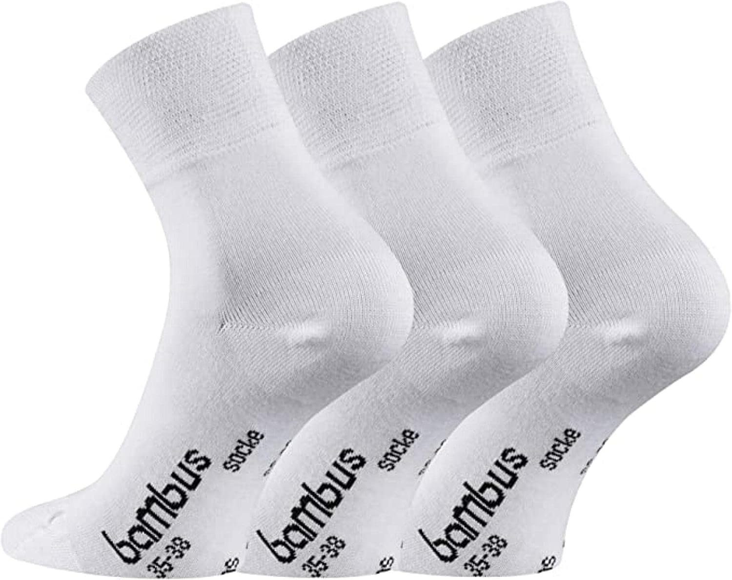 FussFreunde Kurzsocken 6 Weiß Bambus-Socken, Quarter Socken und ANTI-LOCH-GARANTIE Paar kurze