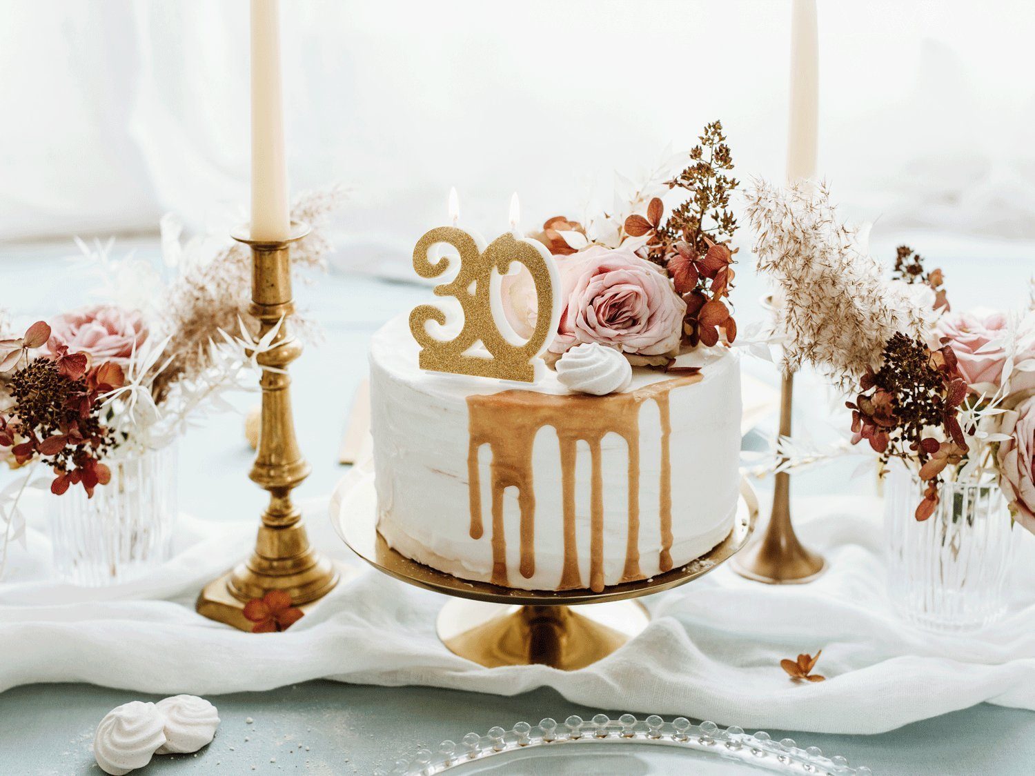 partydeco Geburtstagskerze, Geburtstagskerzen 30 Jahre 7.5cm, gold / glitze günstig online kaufen