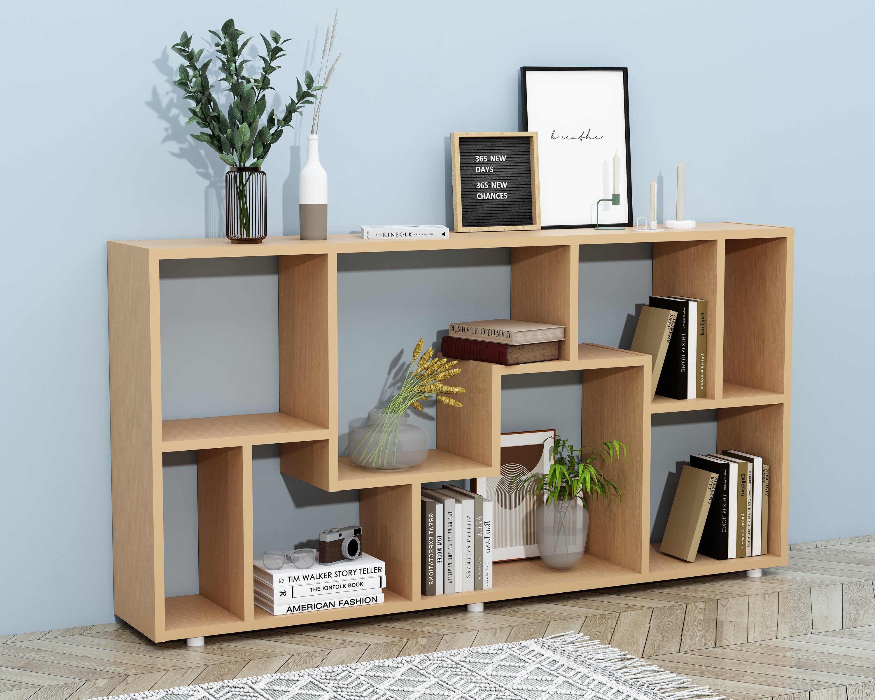 VCM Standregal Holz Stand Regal Raumteiler Bücherregal Lanisa L