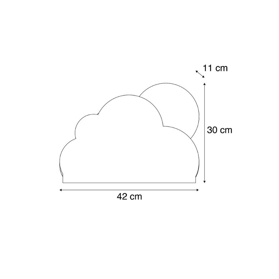 Qazqa Wandleuchte Cloudy, ohne Leuchtmittel, Warmweiß, QAZQA Wand­leuchte, e27, Blau, Metall, Für Kinder