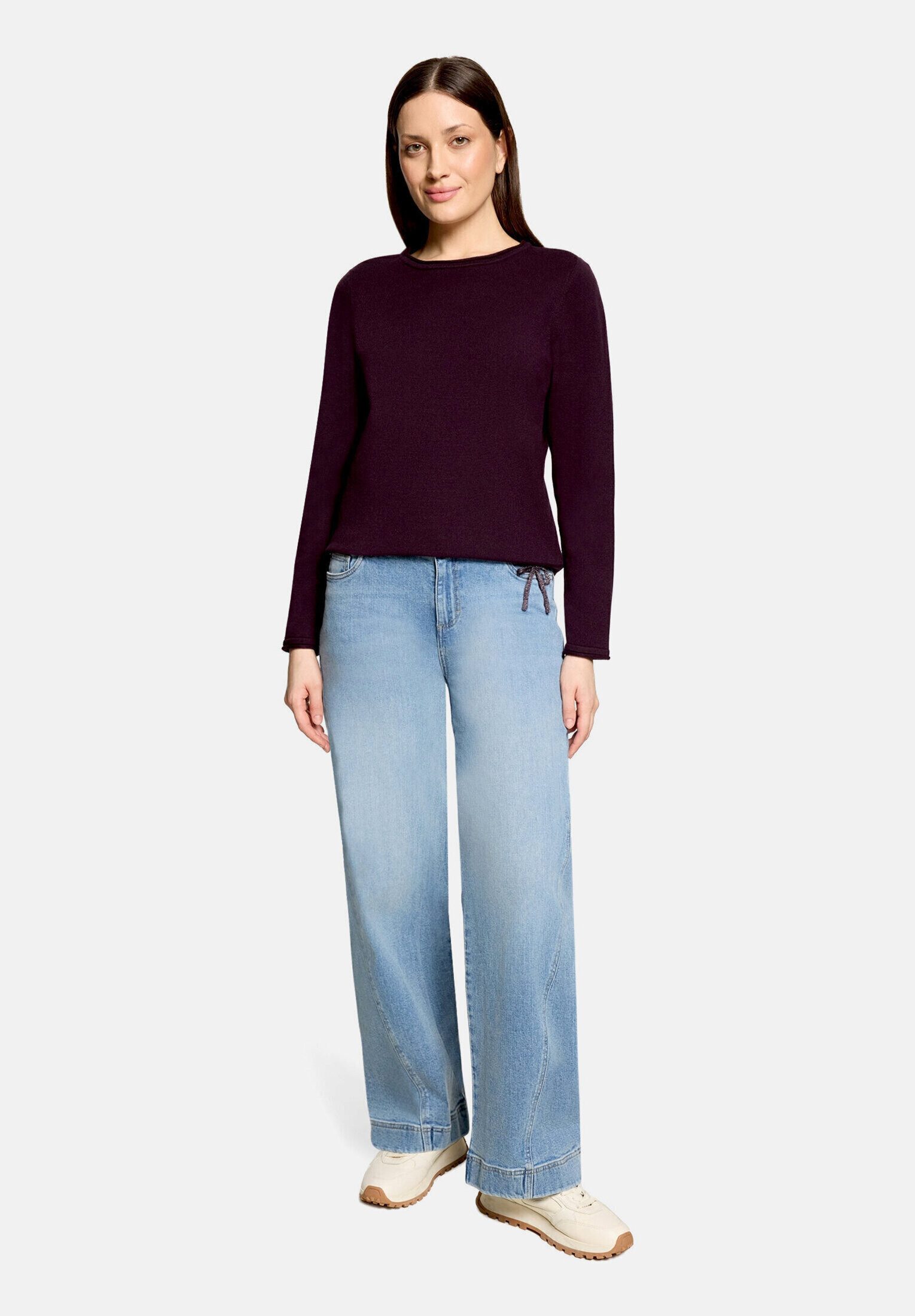 Cartoon Strickpullover Damen mit Rundhalsausschnitt (1-tlg)