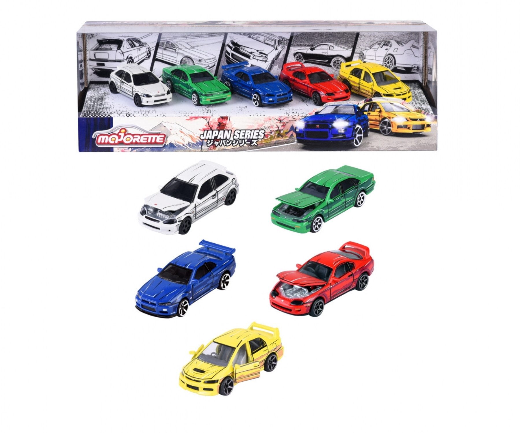 majORETTE Spielzeug-Auto Majorette Spielzeugauto Premium Cars Japan Series 5 Pieces Giftpack 21