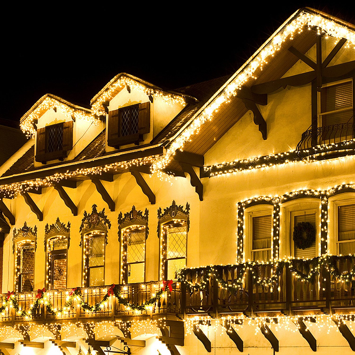 FIVMEN LED-Lichterkette Weihnachtsbeleuchtung Weihnachtsdeko Innen/Außen Warmweiß & Bunt – Bild 4 von 5