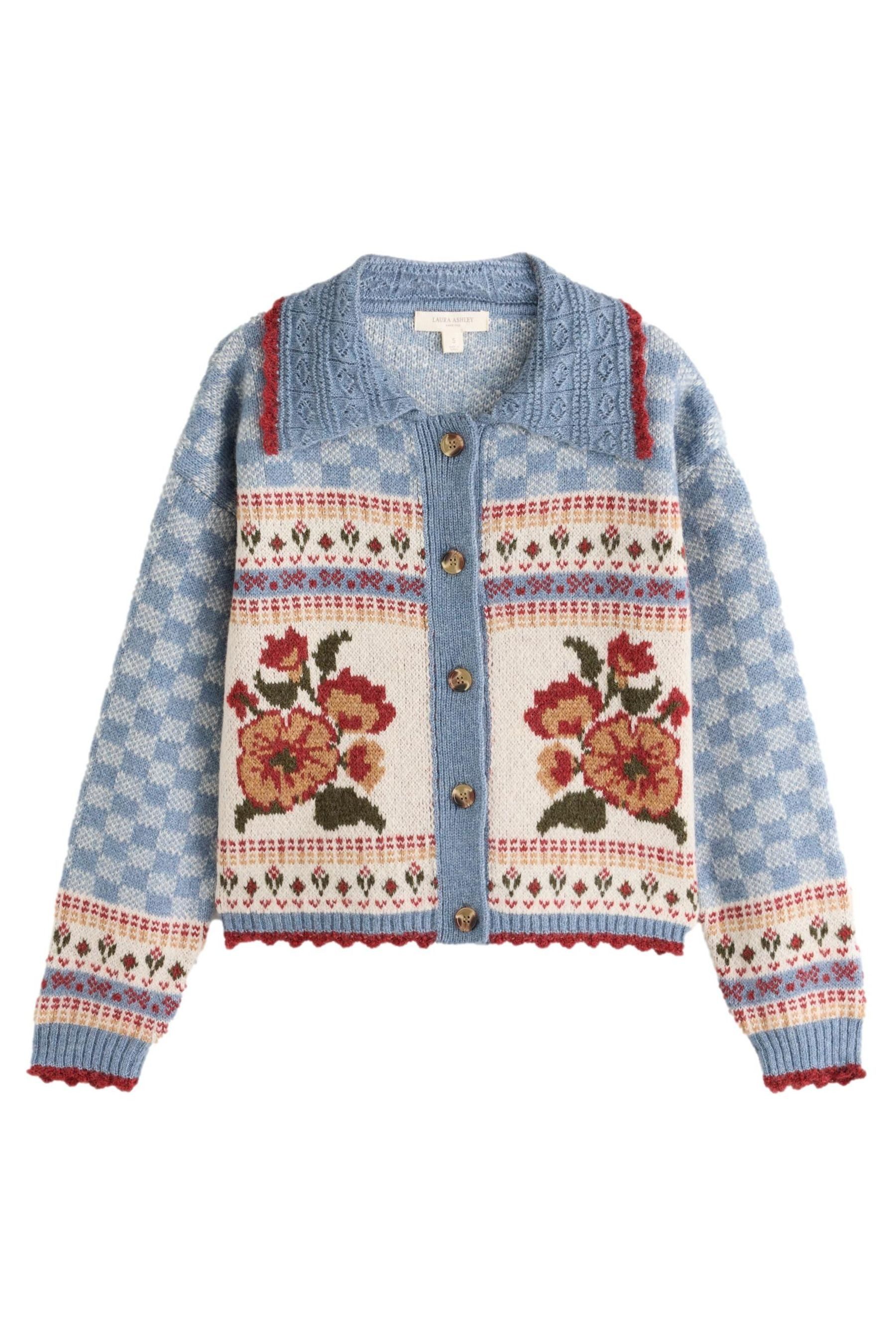 LAURA ASHLEY Strickjacke Laura Ashley Strickjacke mit floralem Muster (1-tlg)