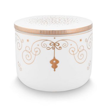 PiP Studio Windlicht Kerze im Porzellangefäß Candle Box Royal Winter Weiß (200g)