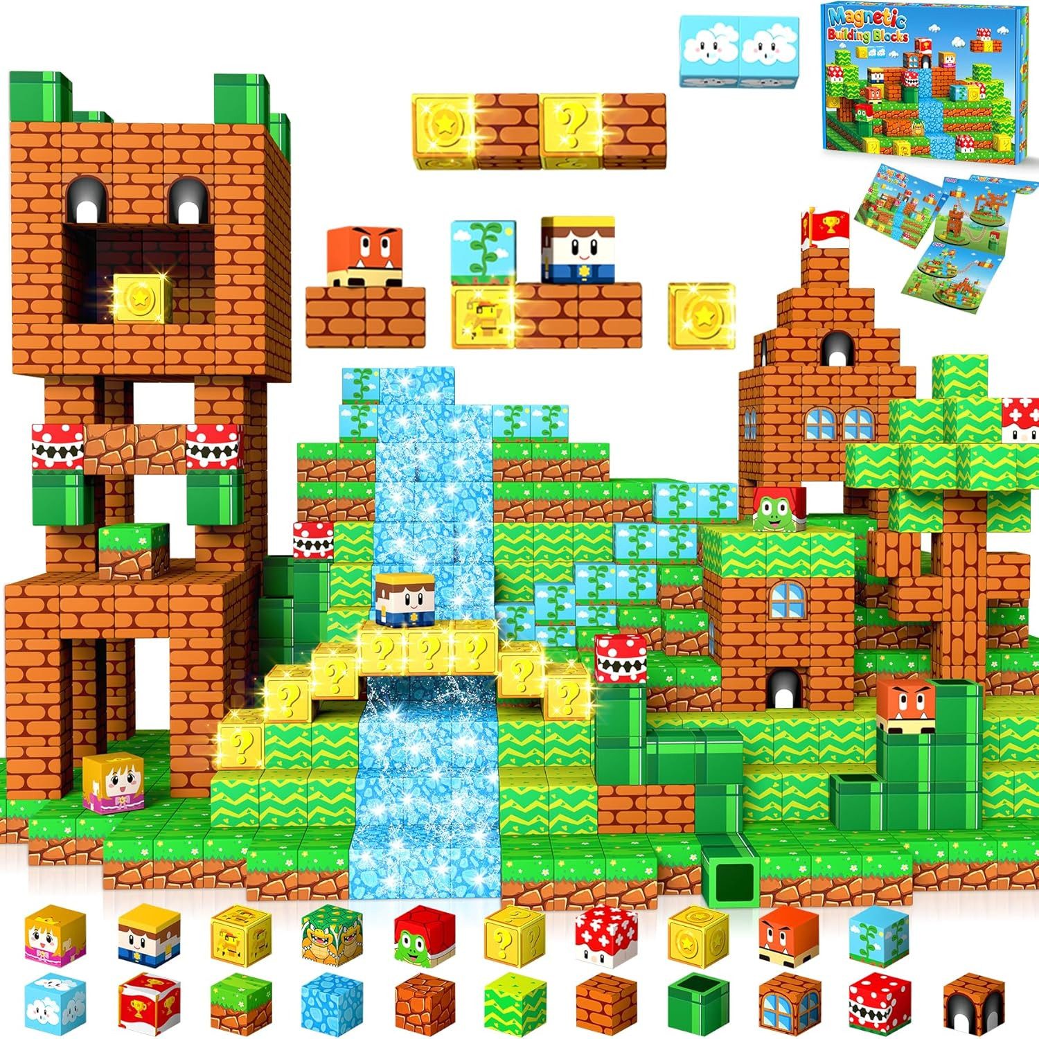 POPOLIC Magnetische Bausteine - 150 Teile Magnetbausteine Kinder Magnetspielbausteine, (150 St., Magnetische Spielzeug Magnetspielzeug Magnete Kinder), Spielzeug ab 3 4 5 6 7 8 9 Jahre Jungen und Mädchen