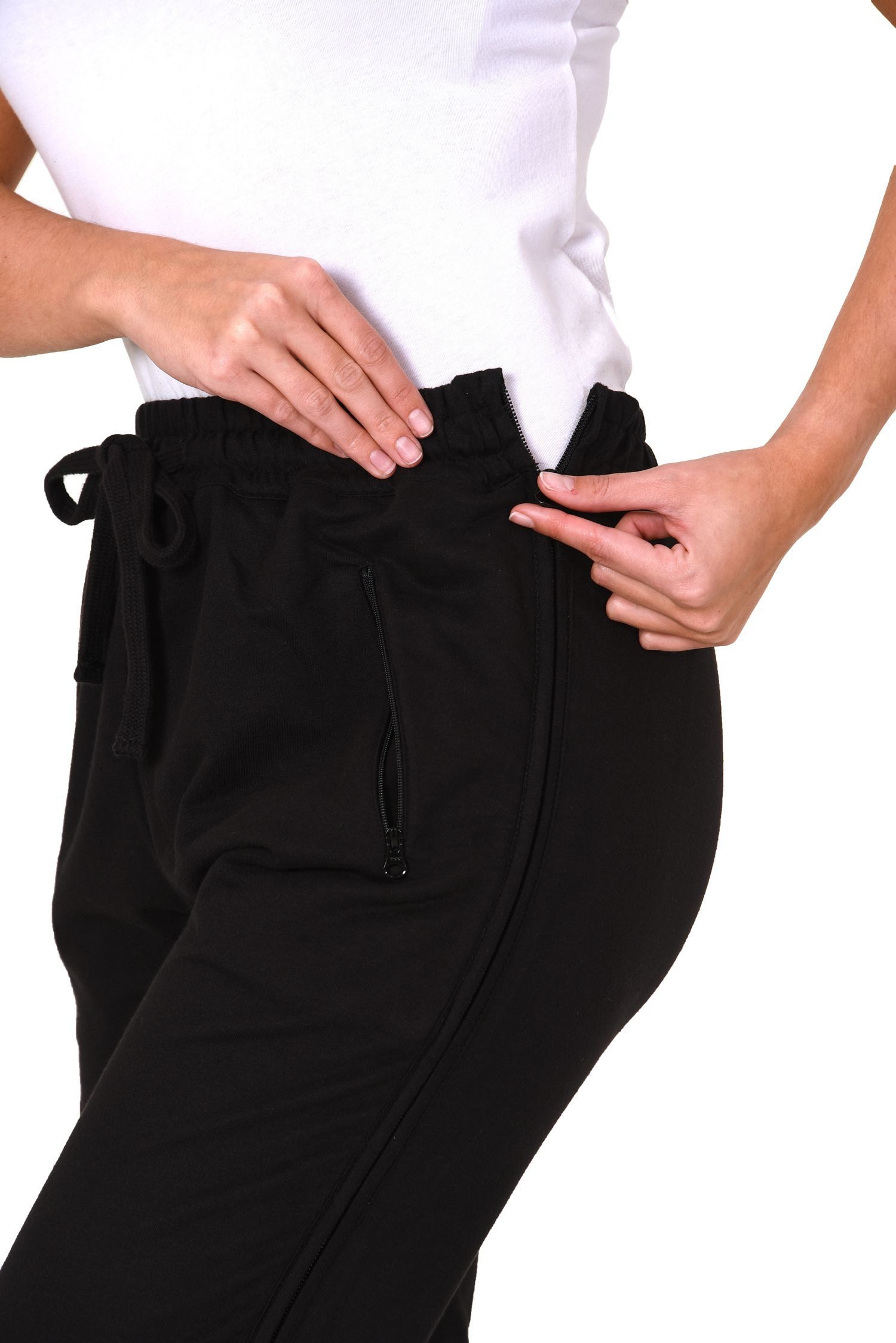 Normann Relaxanzug Damen Rehahose mit seitlichen 4-Wege Reißverschluß Jogginghose – Bild 5 von 5