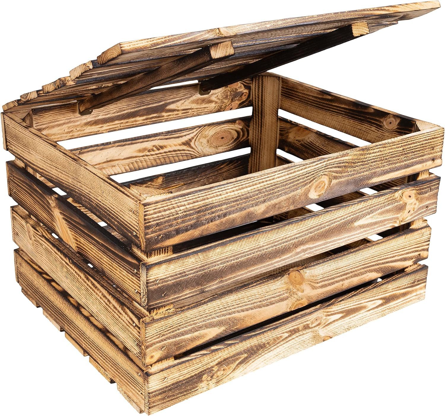 Creative Deco Aufbewahrungsbox Holztruhe Holzkiste mit Deckel Spielzeugkist günstig online kaufen
