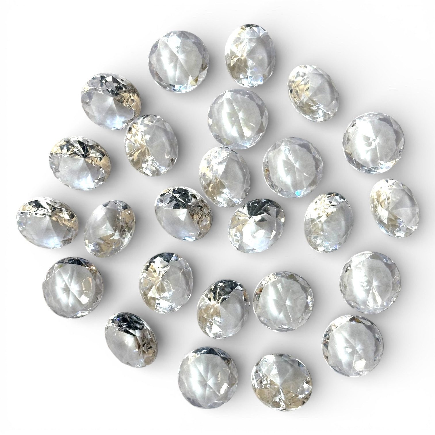 naninoa GmbH Streudeko Deko-Diamanten / Brillanten aus Kunststoff – Ø 38 mm, 25 Stück