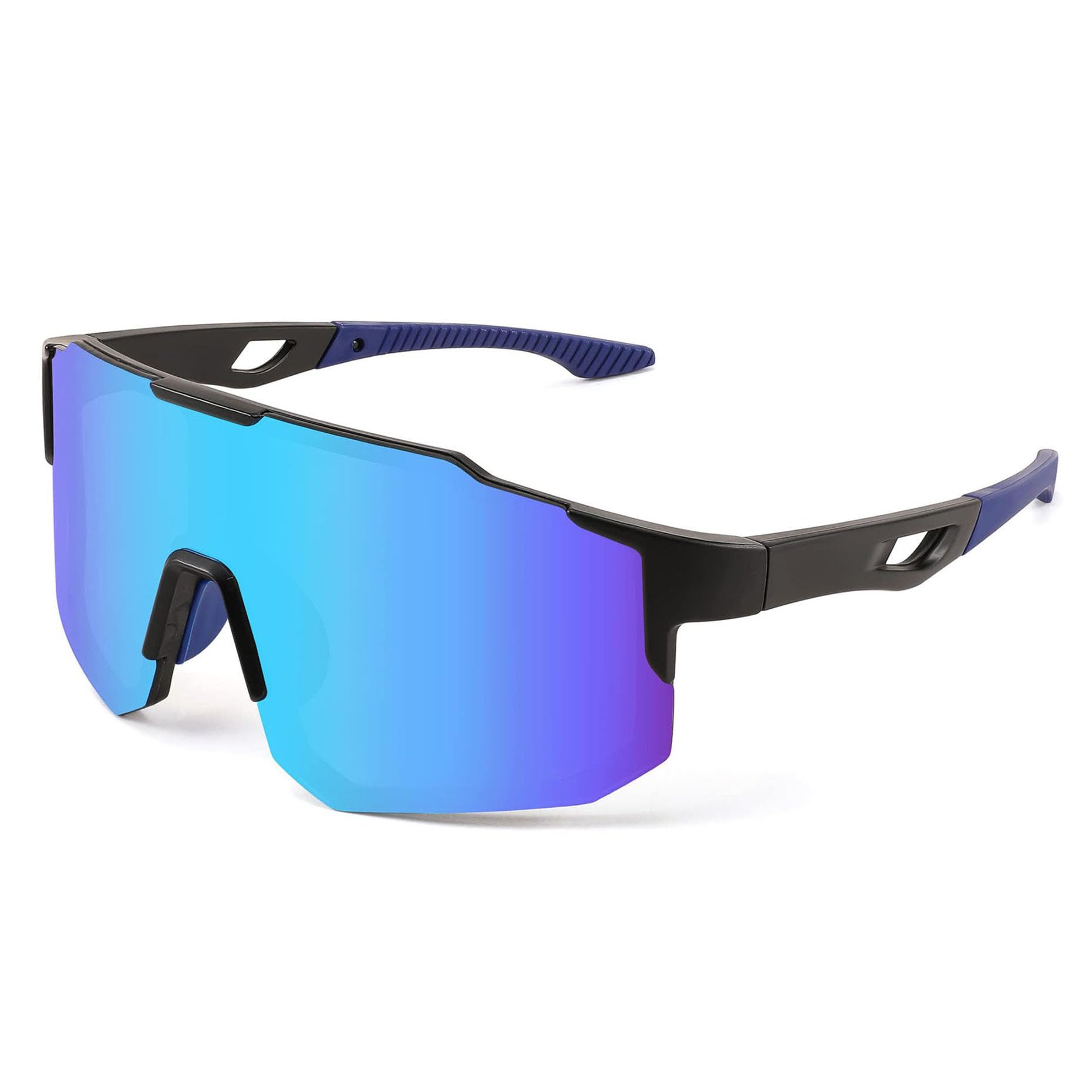 leben Sportbrille Sport-Sonnenbrille für Herren, Fahrradbrille für Damen, leicht, (UV-Schutz, klare Sicht, Augenschutz, 1-St., Verspiegelte Sportbrille, winddicht), Geeignet für MTB, Rennrad, Rad- und Laufbrille mit UV400-Schutz