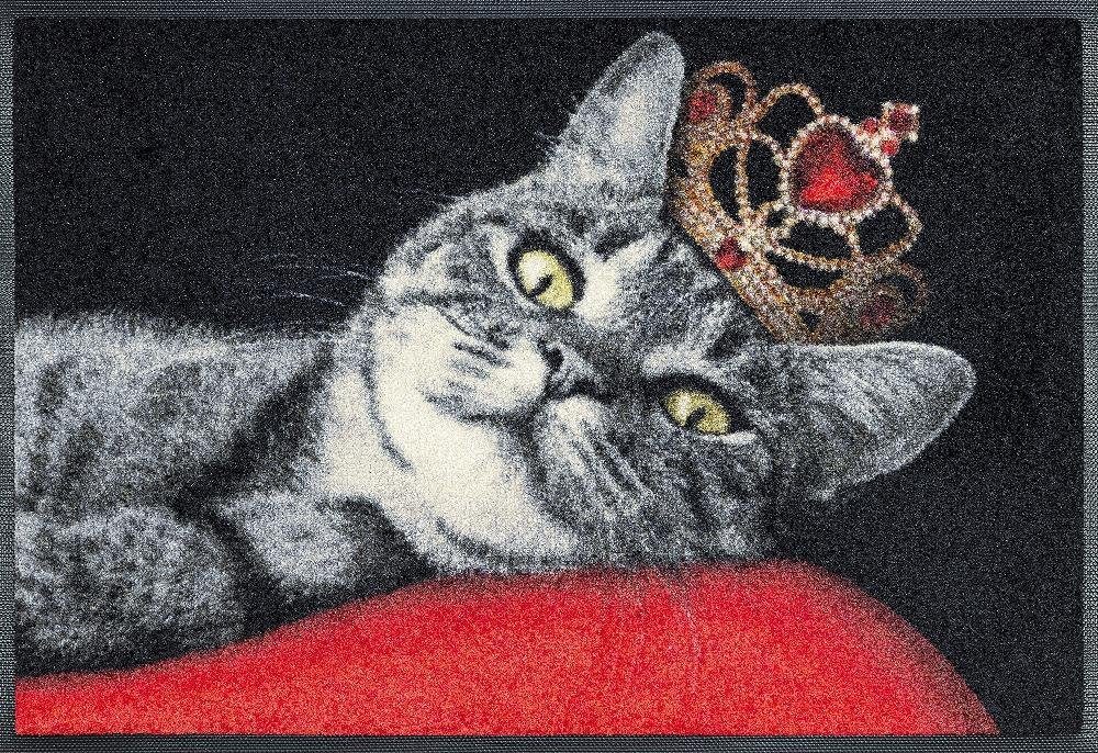 Fußmatte Royal Cat, wash+dry by Kleen-Tex, rechteckig, Höhe: 7 mm, Schmutzfangmatte, Motiv Katze, rutschhemmend, waschbar