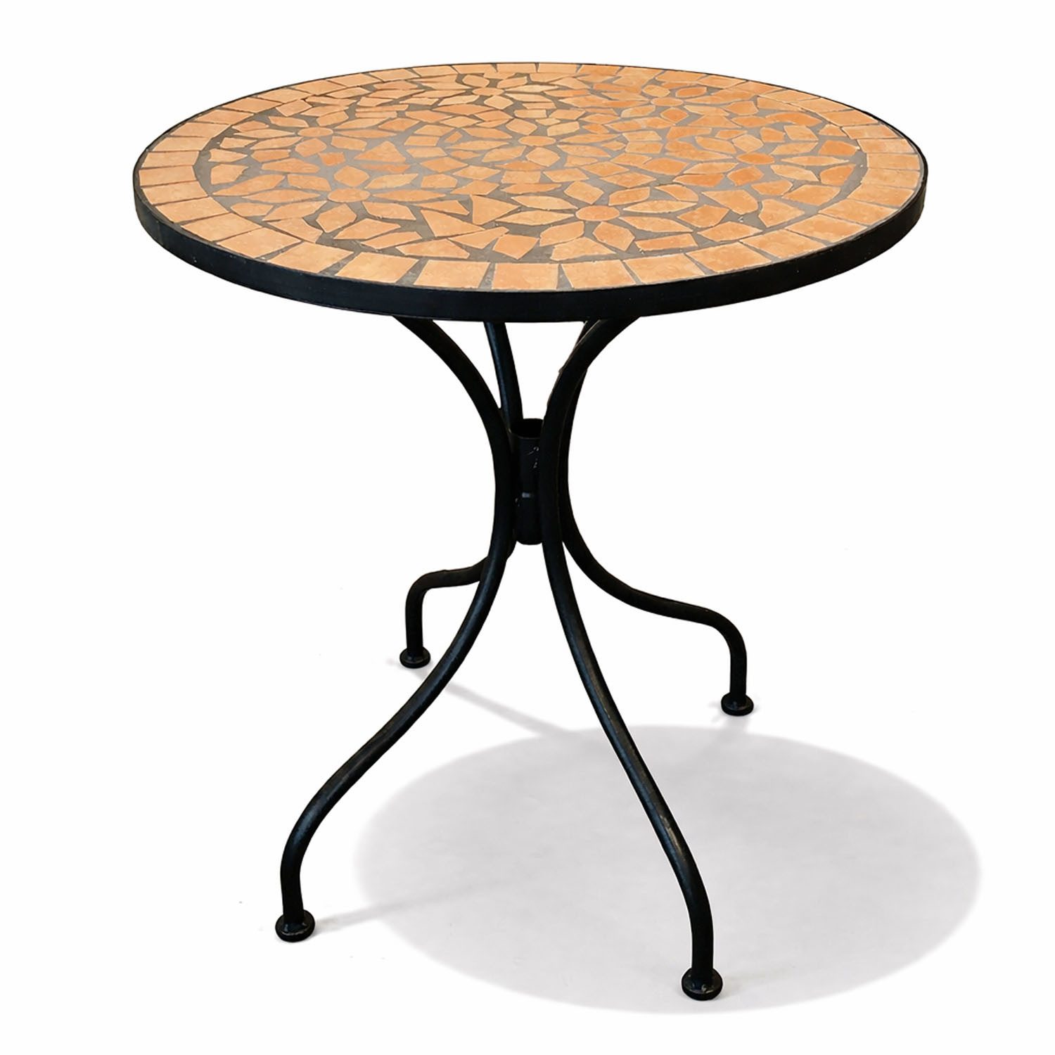 Mojawo Küchentisch Mosaik Tisch Bistrotisch Gartentisch Balkontisch Ø60cm Terrakotta