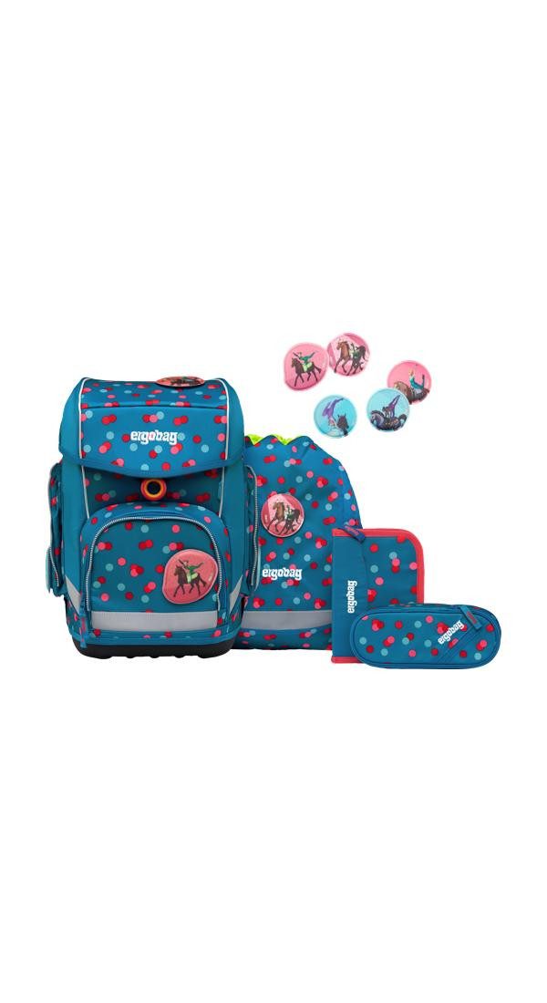 ergobag Schulranzen cubo Set (5-tlg., 5-teiliges Set), größenverstellbares Rückensystem