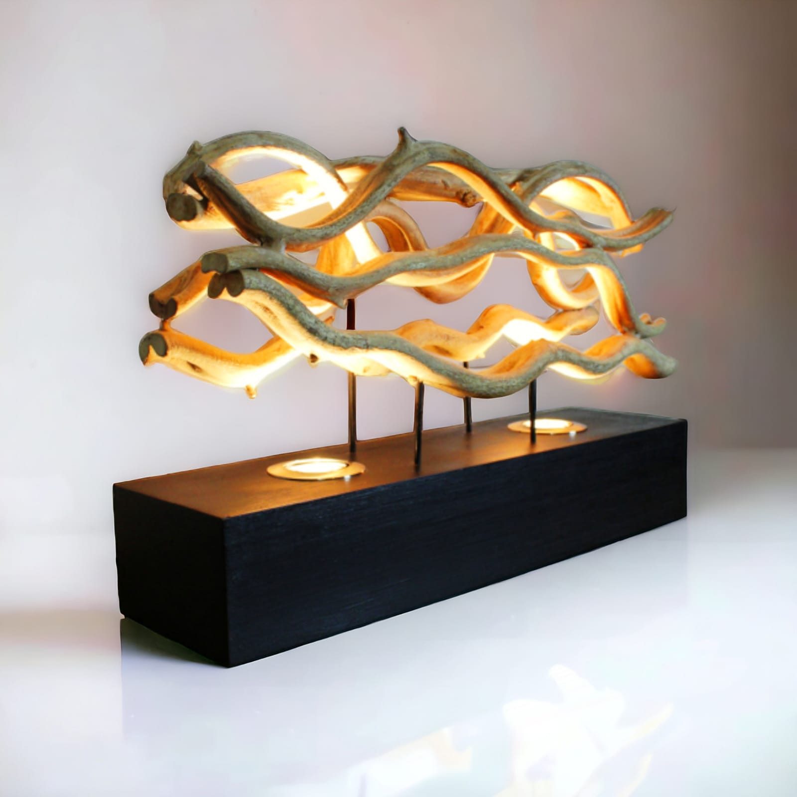 Kinaree LED Tischleuchte Lianen Holz Tischlampe günstig online kaufen