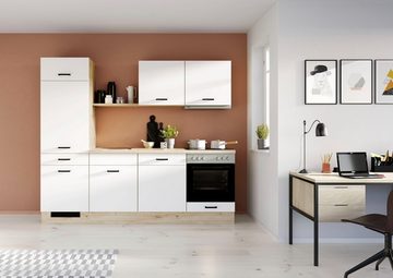 IMPULS KÜCHEN Küche "Porto", Ausrichtung wählbar, Schubkästen mit Soft-Close, vormontiert, wahlweise mit E-Geräten, mit Vollauszug, Breite 240 cm