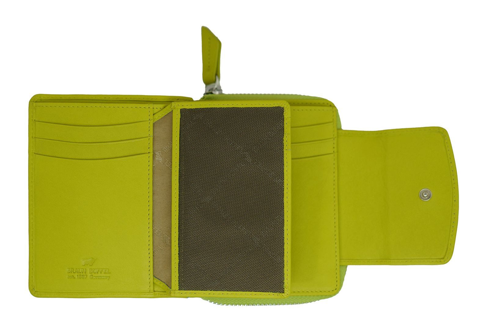 Braun Büffel Geldbörse Zip Wallet, mit RFID-Blocker Schutz