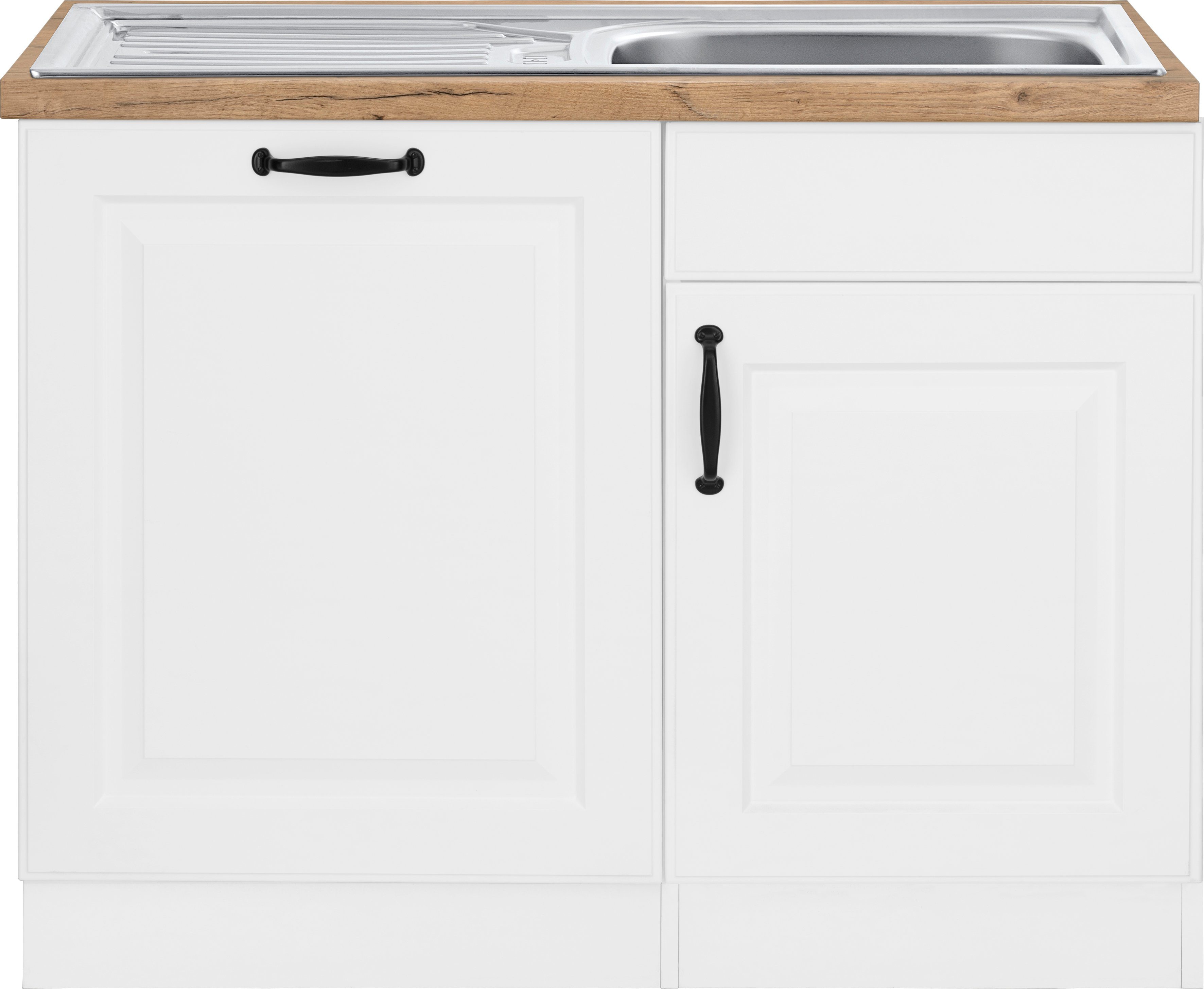 wiho Küchen Spülenschrank Erla 110 cm breit, inkl. Tür/Sockel für  Geschirrspüler | Spülenschränke