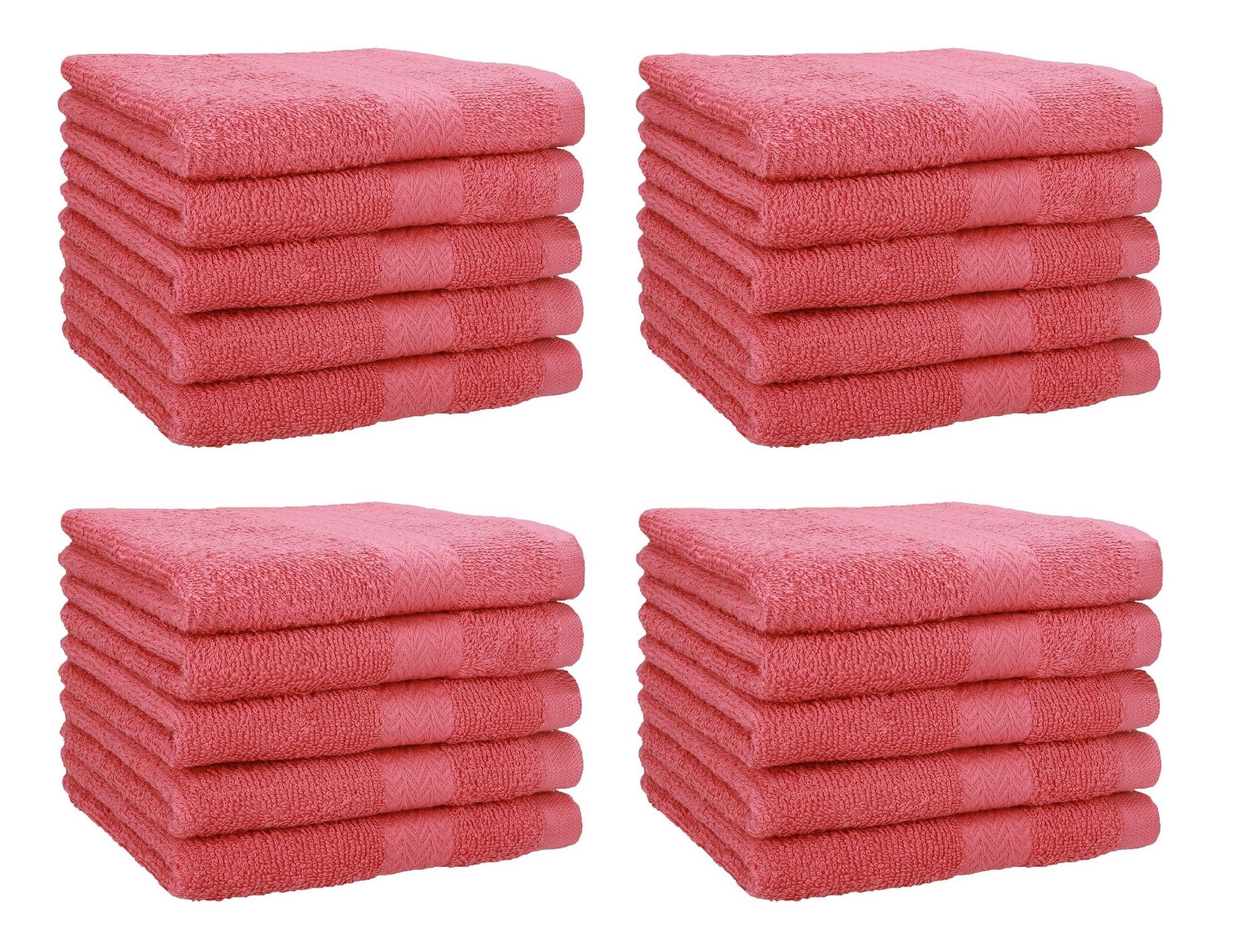 Betz Gästehandtücher 20 er Gästetuch-Set Premium 30x50 cm Farbe himbeere, 100% Baumwolle