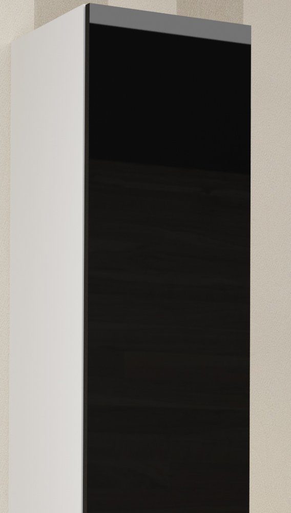 (Set Wohnwand IV 2xHängeschrank, Hochglanzfronten, Stylefy bestehend Push-to-Open, (3-St), aus Wohnmöbel, Vago Hochglanz Schwarz/Schwarz B, 1xLowboard Modern und Design Wohnzimmer-Set), mit