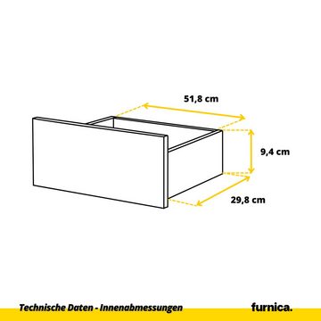 Furnica Kommode GABRIEL 8 Schubladen-Schwarz Matt H92cm B120cm T33cm