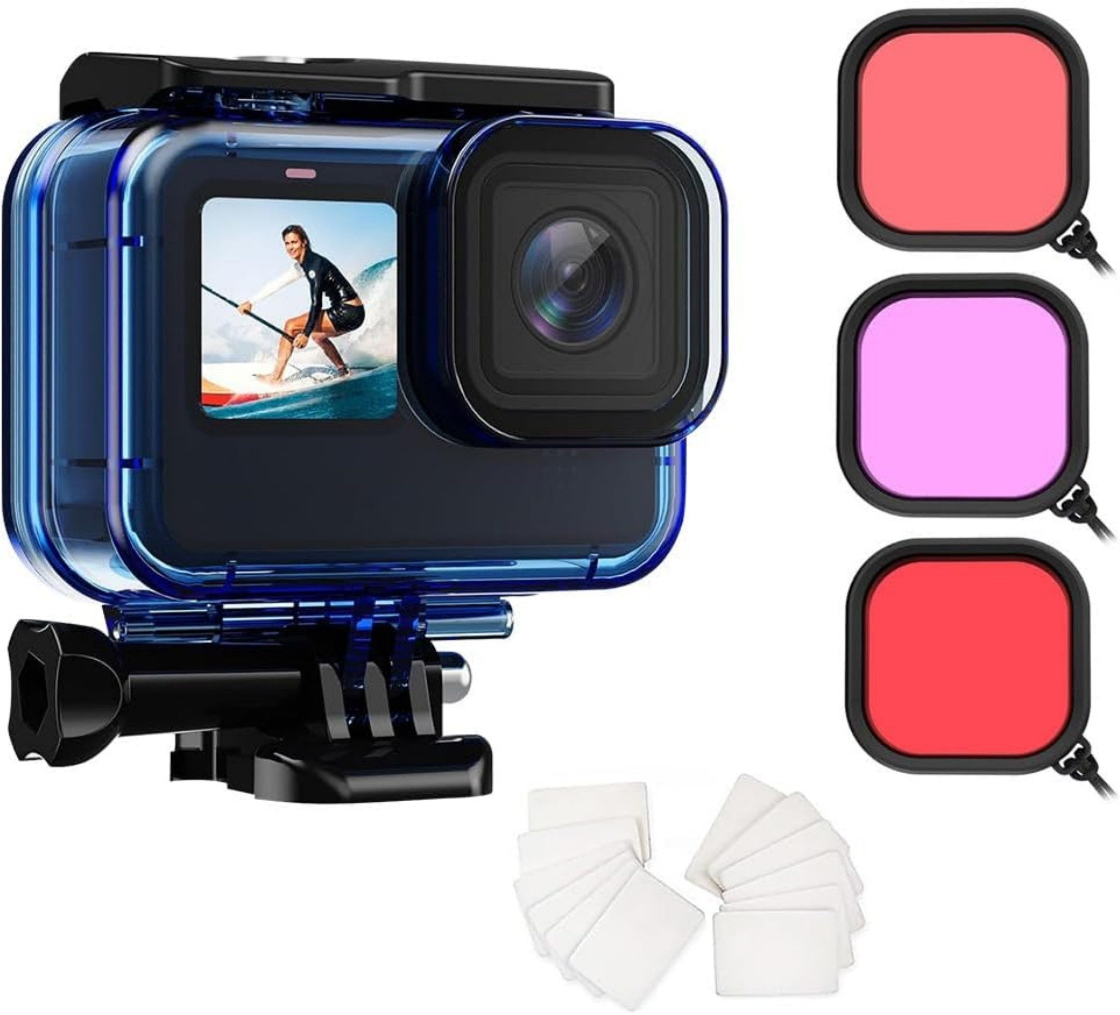 Blossom Unterwassergehäuse Wasserdichtes Case Schutzbox Für GoPro Hero 13/12/11/10/9 Gehäuse, Schutzgehäuse Actioncam Zubehör Tauchzubehör für Tauchen, Schnorcheln